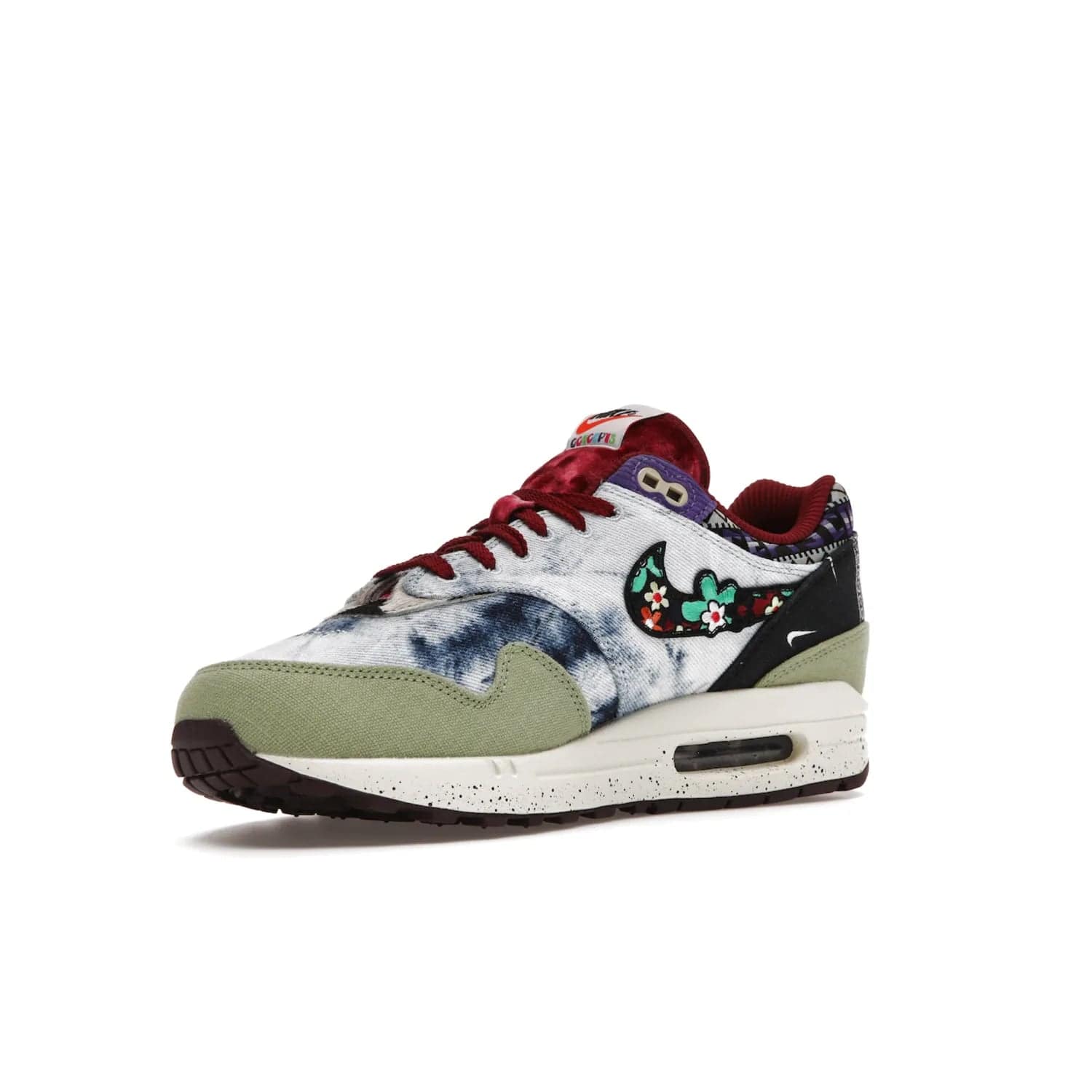 Nike Air Max 1 SP Concepts Mellow - Image 15 - Only at www.BallersClubKickz.com - The Nike Air Max 1 SP Concepts Mellow combines classic and modern style with unique materials, embroidery, and a speckled sole. Get heads turning with this stylish sneaker, releasing March 2022.