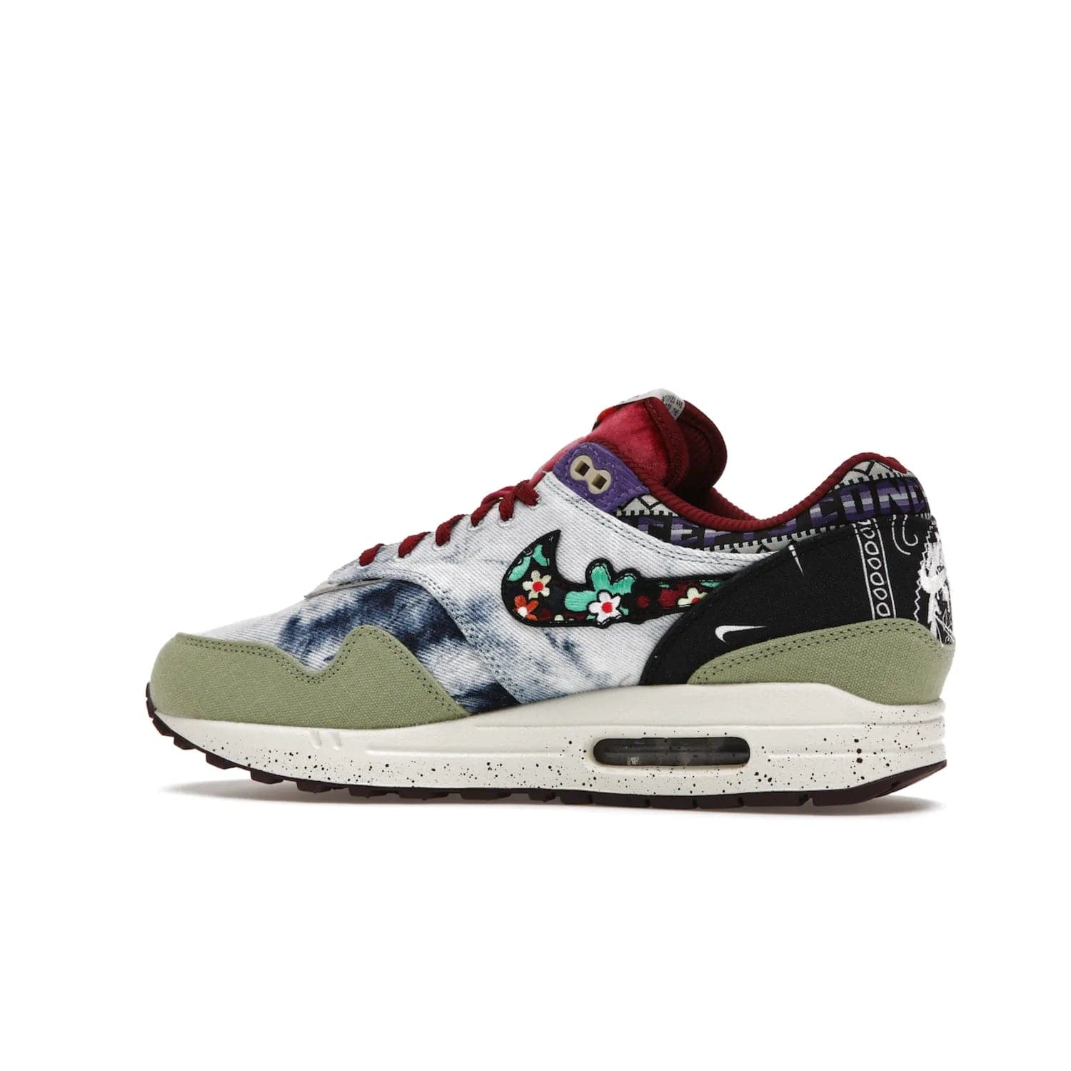 Nike Air Max 1 SP Concepts Mellow - Image 21 - Only at www.BallersClubKickz.com - The Nike Air Max 1 SP Concepts Mellow combines classic and modern style with unique materials, embroidery, and a speckled sole. Get heads turning with this stylish sneaker, releasing March 2022.
