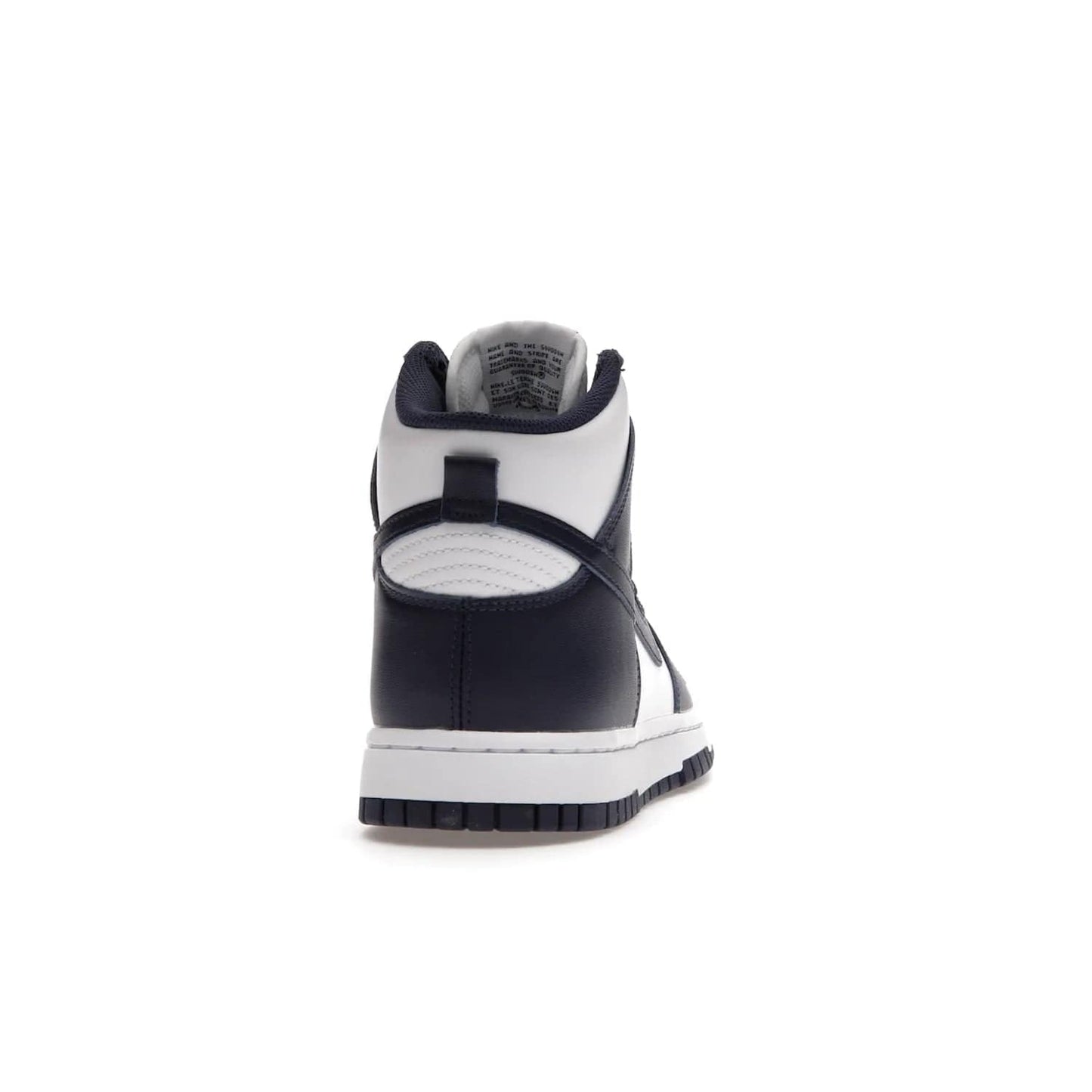 Nike Dunk High Championship Navy - Image 29 - Only at www.BallersClubKickz.com - Classic athletic style meets striking color-blocking on the Nike Dunk High Championship Navy. A white leather upper with Championship Navy overlays creates a retro look with a woven tongue label and sole. Unleash your inner champion with the Nike Dunk High Championship Navy.