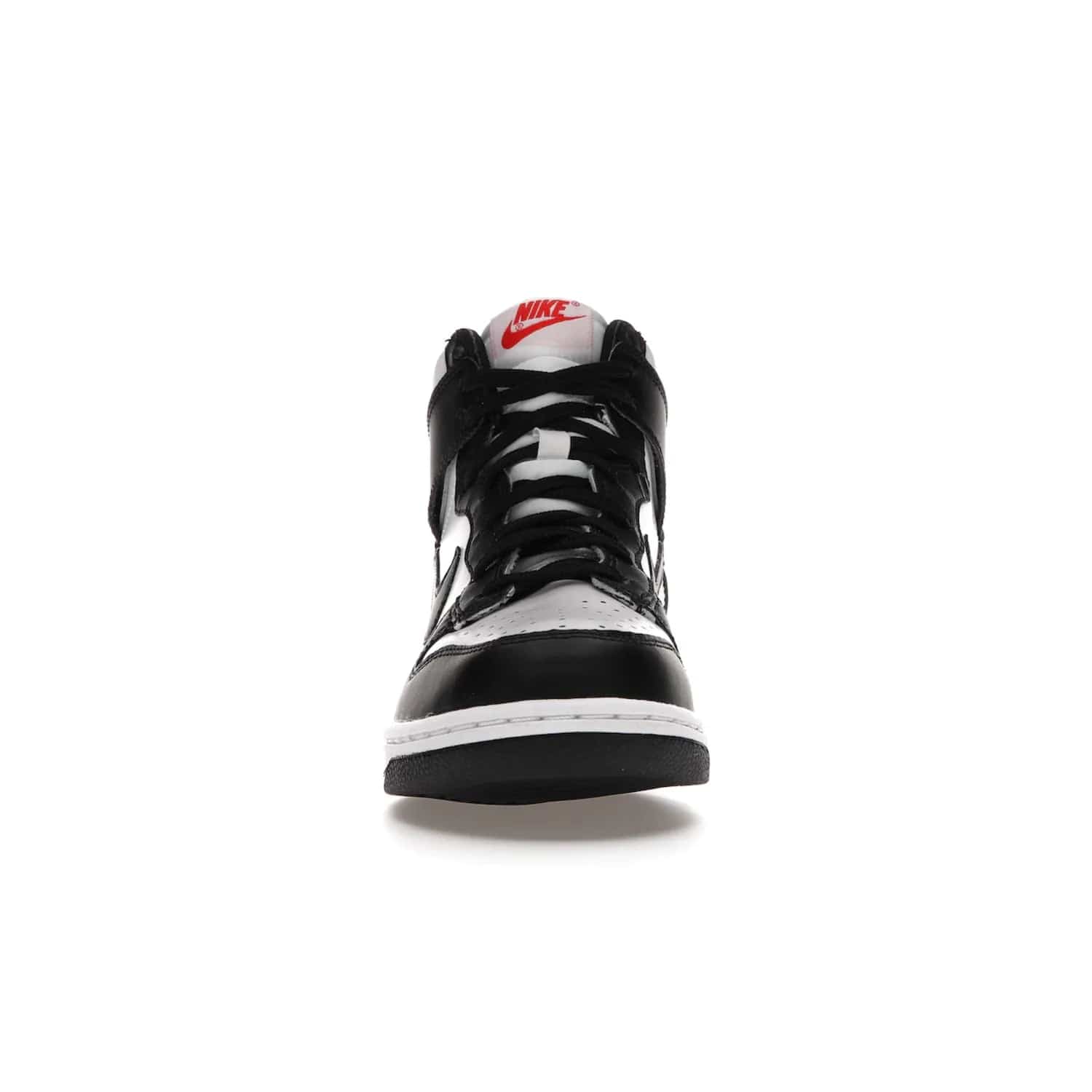 Nike Dunk High Panda (2021) (GS) - Image 10 - Only at www.BallersClubKickz.com - Discover the statement-making Nike Dunk High Panda GS 2021 combining white, black and university red. Crafted with full-grain leather, featuring classic Nike Air Swoosh logo. Available 28/5/2021 at a retail price of $90.