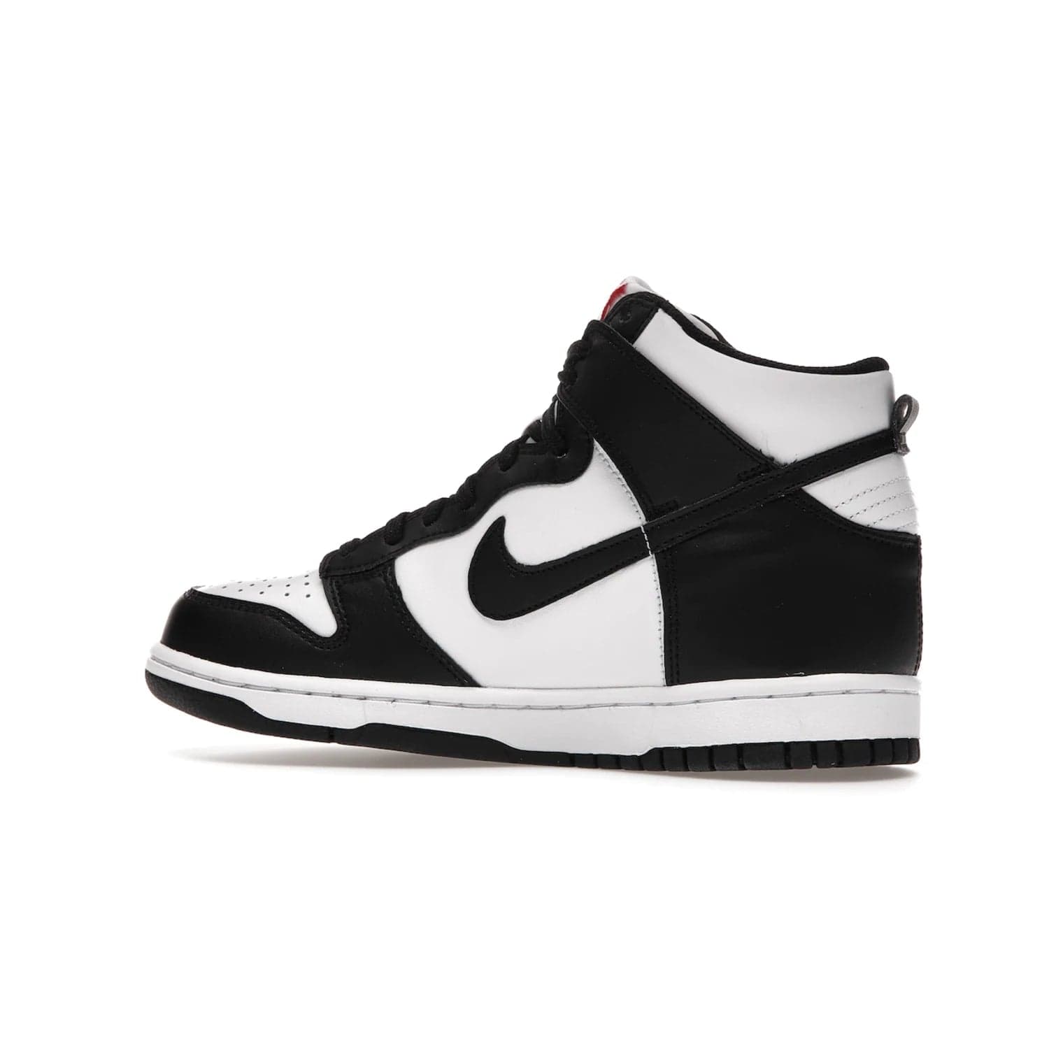 Nike Dunk High Panda (2021) (GS) - Image 21 - Only at www.BallersClubKickz.com - Discover the statement-making Nike Dunk High Panda GS 2021 combining white, black and university red. Crafted with full-grain leather, featuring classic Nike Air Swoosh logo. Available 28/5/2021 at a retail price of $90.