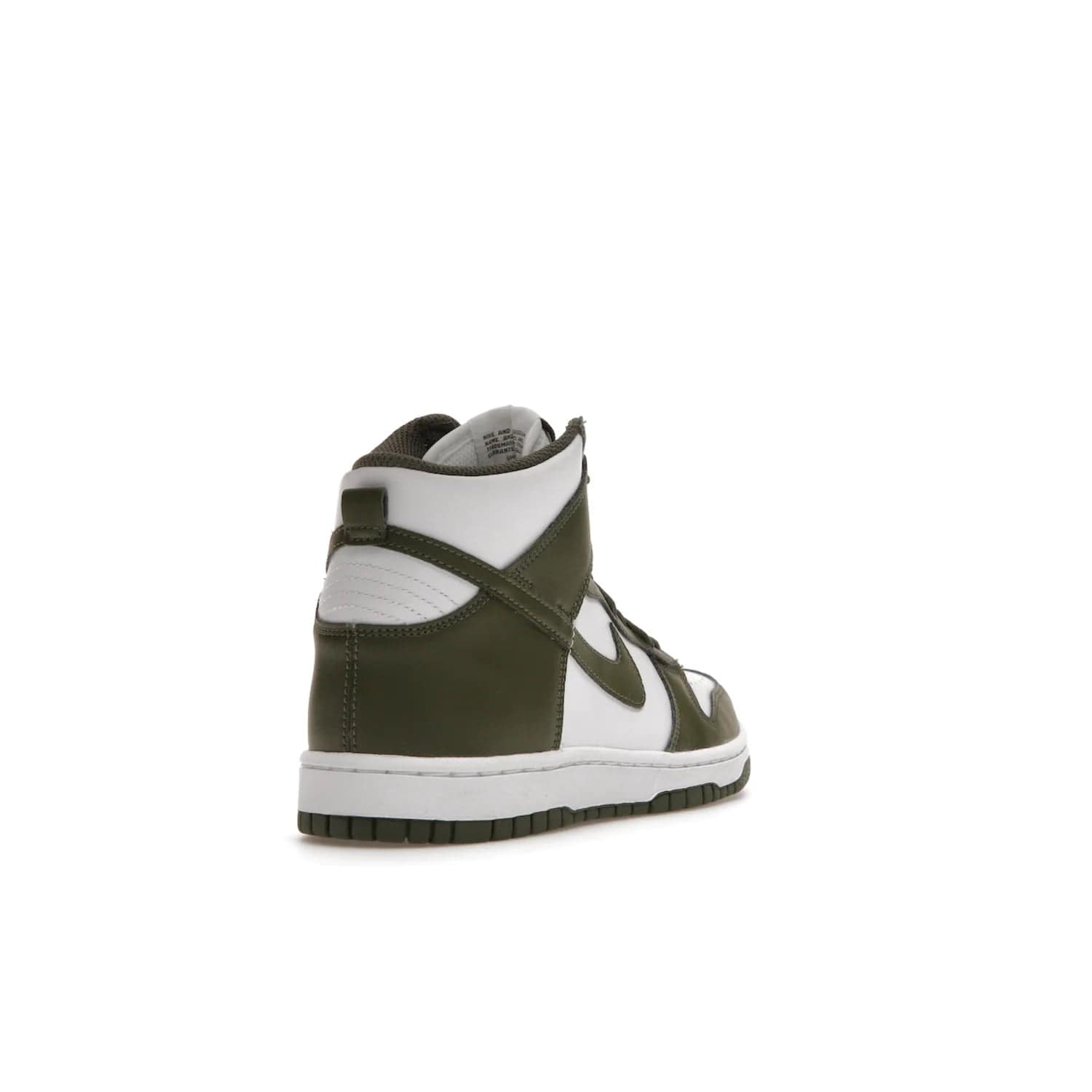 Nike Dunk High Retro Cargo Khaki (GS) - Image 31 - Only at www.BallersClubKickz.com - Style and comfort for grade schoolers. The Nike Dunk High Retro Cargo Khaki (GS) features a white and cargo khaki leather upper with a khaki Nike swoosh. Overlapping layers of white and khaki design on heel. Originally released in June 2022. Provides excellent support and makes a classic statement.