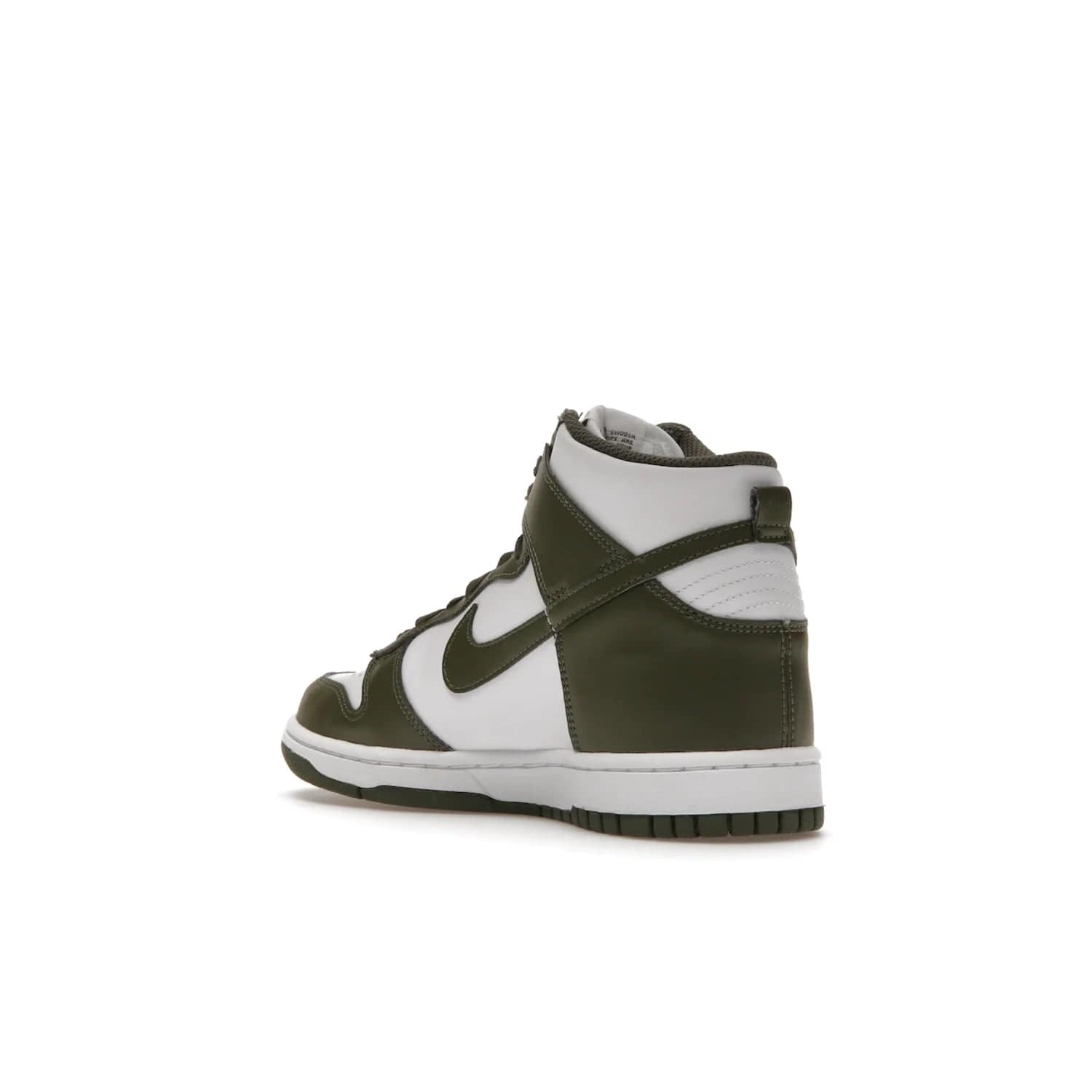 Nike Dunk High Retro Cargo Khaki (GS) - Image 24 - Only at www.BallersClubKickz.com - Style and comfort for grade schoolers. The Nike Dunk High Retro Cargo Khaki (GS) features a white and cargo khaki leather upper with a khaki Nike swoosh. Overlapping layers of white and khaki design on heel. Originally released in June 2022. Provides excellent support and makes a classic statement.