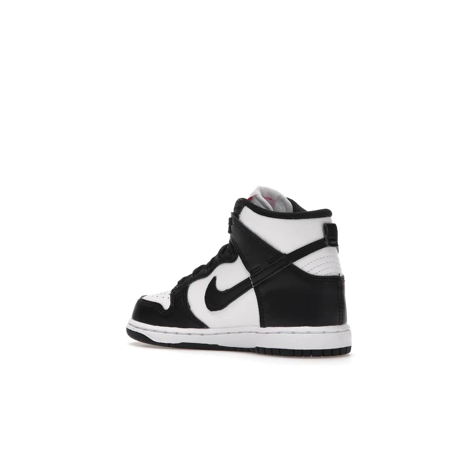 Nike Dunk High Panda (2021) (PS) - Image 23 - Only at www.BallersClubKickz.com - Stand out with the Nike Dunk High Panda (2021) (PS)! This limited edition shoe features a classic black and white colourway with bright red accents and a suede upper. Finish it off with a lightweight foam sole for all-day comfort. Get them today!