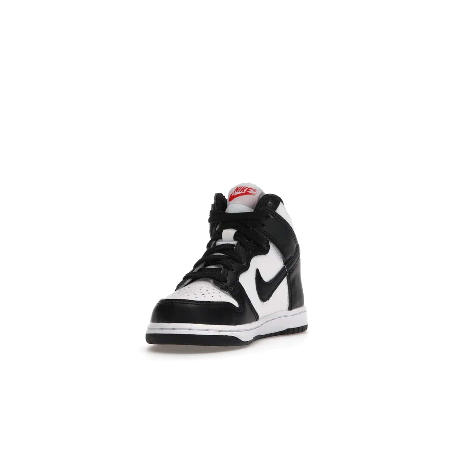 Nike Dunk High Panda (2021) (PS) - Image 13 - Only at www.BallersClubKickz.com - Stand out with the Nike Dunk High Panda (2021) (PS)! This limited edition shoe features a classic black and white colourway with bright red accents and a suede upper. Finish it off with a lightweight foam sole for all-day comfort. Get them today!