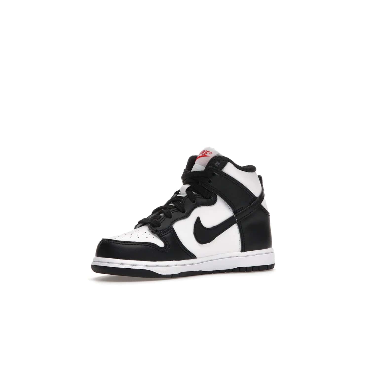 Nike Dunk High Panda (2021) (PS) - Image 16 - Only at www.BallersClubKickz.com - Stand out with the Nike Dunk High Panda (2021) (PS)! This limited edition shoe features a classic black and white colourway with bright red accents and a suede upper. Finish it off with a lightweight foam sole for all-day comfort. Get them today!