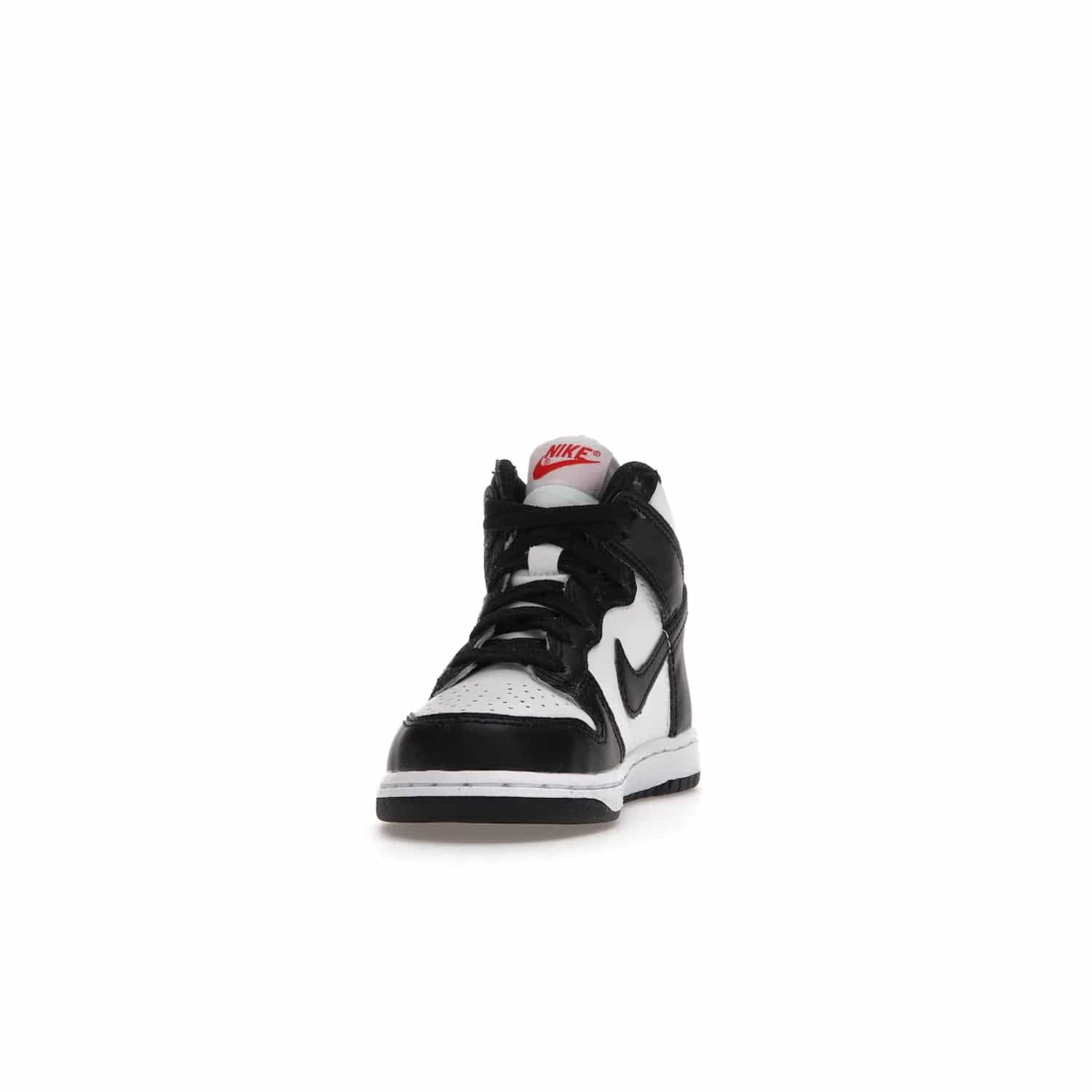 Nike Dunk High Panda (2021) (PS) - Image 12 - Only at www.BallersClubKickz.com - Stand out with the Nike Dunk High Panda (2021) (PS)! This limited edition shoe features a classic black and white colourway with bright red accents and a suede upper. Finish it off with a lightweight foam sole for all-day comfort. Get them today!