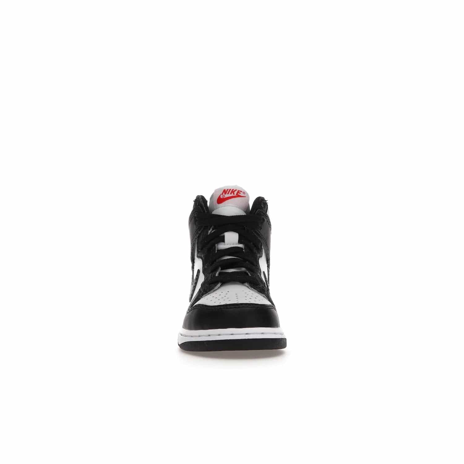 Nike Dunk High Panda (2021) (PS) - Image 10 - Only at www.BallersClubKickz.com - Stand out with the Nike Dunk High Panda (2021) (PS)! This limited edition shoe features a classic black and white colourway with bright red accents and a suede upper. Finish it off with a lightweight foam sole for all-day comfort. Get them today!