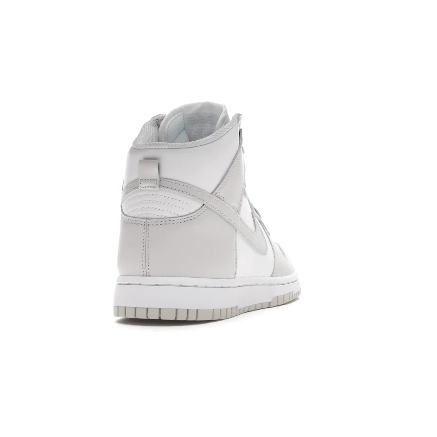 Nike Dunk High Retro White Vast Grey (2021) - Image 30 - Only at www.BallersClubKickz.com - Nike Dunk High Retro White Vast Grey 2021: classic '80s basketball sneaker with a crisp white base, grey overlays, midsole tooling and outsole. Dropped Feb. 2021.