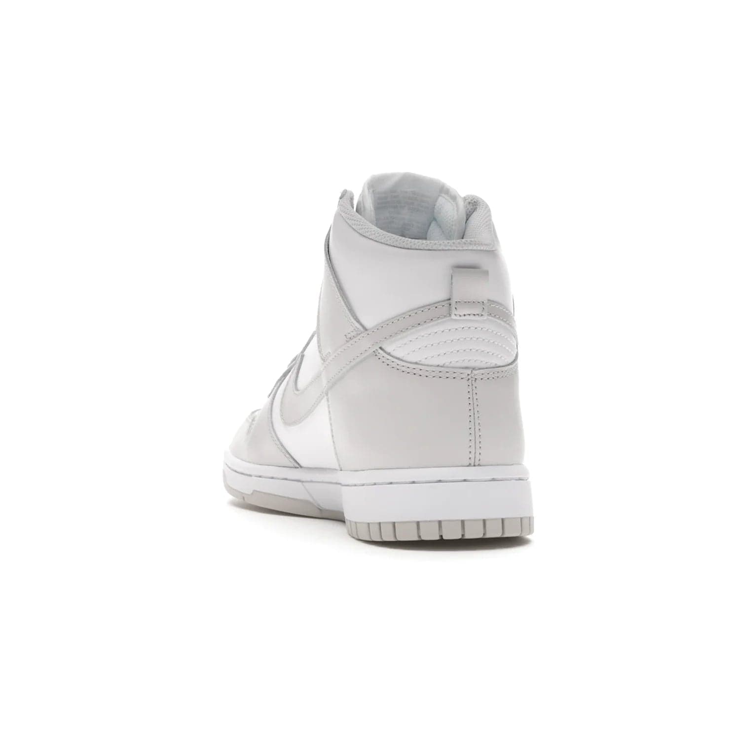 Nike Dunk High Retro White Vast Grey (2021) - Image 26 - Only at www.BallersClubKickz.com - Nike Dunk High Retro White Vast Grey 2021: classic '80s basketball sneaker with a crisp white base, grey overlays, midsole tooling and outsole. Dropped Feb. 2021.