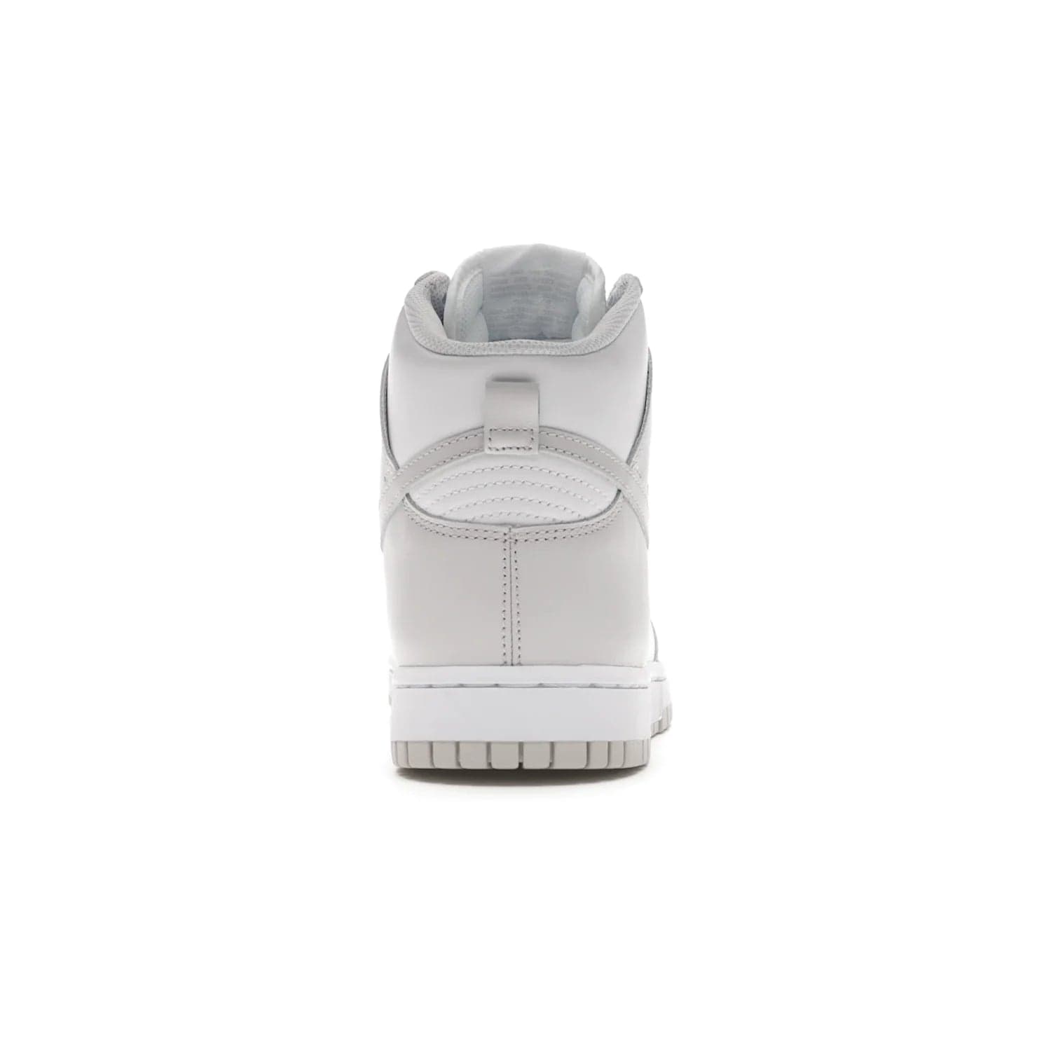 Nike Dunk High Retro White Vast Grey (2021) - Image 28 - Only at www.BallersClubKickz.com - Nike Dunk High Retro White Vast Grey 2021: classic '80s basketball sneaker with a crisp white base, grey overlays, midsole tooling and outsole. Dropped Feb. 2021.