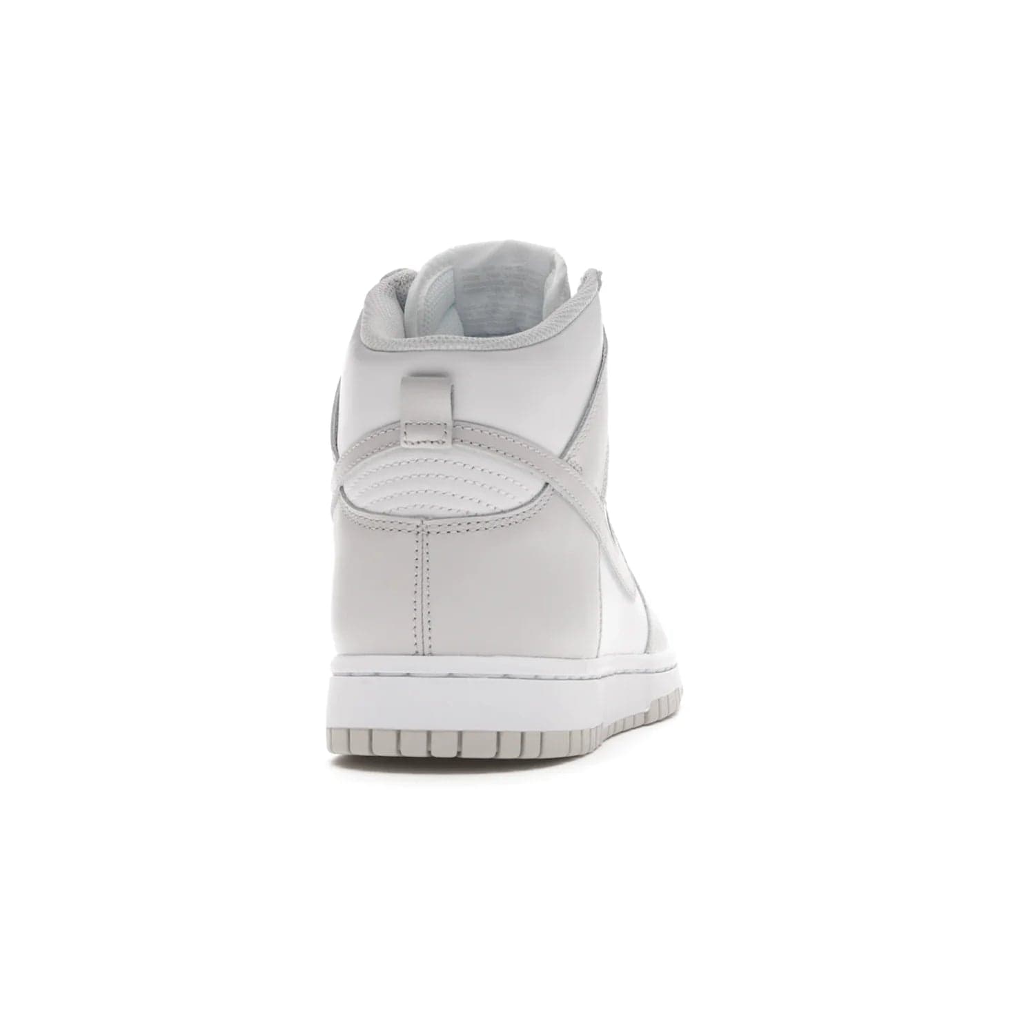 Nike Dunk High Retro White Vast Grey (2021) - Image 29 - Only at www.BallersClubKickz.com - Nike Dunk High Retro White Vast Grey 2021: classic '80s basketball sneaker with a crisp white base, grey overlays, midsole tooling and outsole. Dropped Feb. 2021.