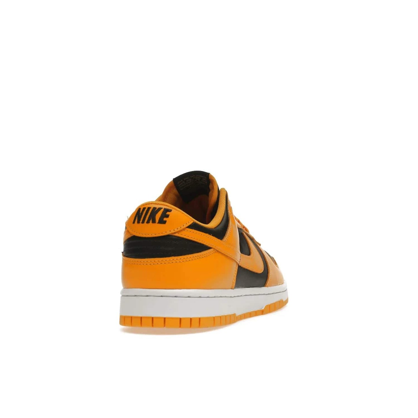 Nike Dunk Low Championship Goldenrod (2021) - Image 30 - Only at www.BallersClubKickz.com - Iconic silhouette Nike Dunk Low is back with a luxe look. Featuring a black upper, goldenrod overlays, and white and yellow Nike Air sole, this retro inspired design is perfect for the sneaker culture enthusiast. Releasing in December 2021 at $100.