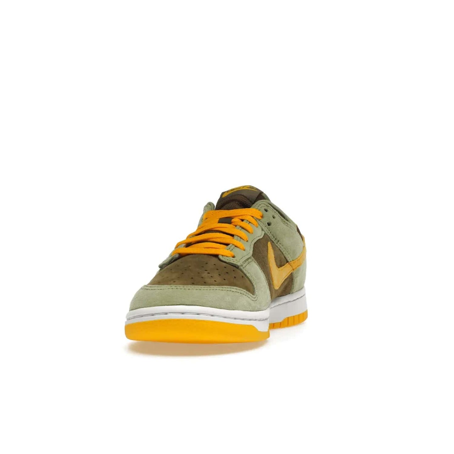 Nike Dunk Low Dusty Olive (2021/2023) - Image 12 - Only at www.BallersClubKickz.com - Nike Dunk Low Dusty Olive brings premium materials and timeless sneaker design to the streets. Pro Gold suede, brown canvas, and Dusty Olive suede upper complete the classic look with a white midsole and Pro Gold outsole. Get the perfect balance of style and comfort with the Nike Dunk Low Dusty Olive.