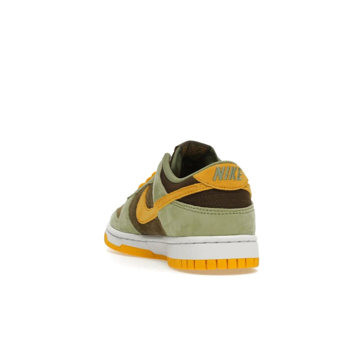 Nike Dunk Low Dusty Olive (2021/2023) - Image 26 - Only at www.BallersClubKickz.com - Nike Dunk Low Dusty Olive brings premium materials and timeless sneaker design to the streets. Pro Gold suede, brown canvas, and Dusty Olive suede upper complete the classic look with a white midsole and Pro Gold outsole. Get the perfect balance of style and comfort with the Nike Dunk Low Dusty Olive.
