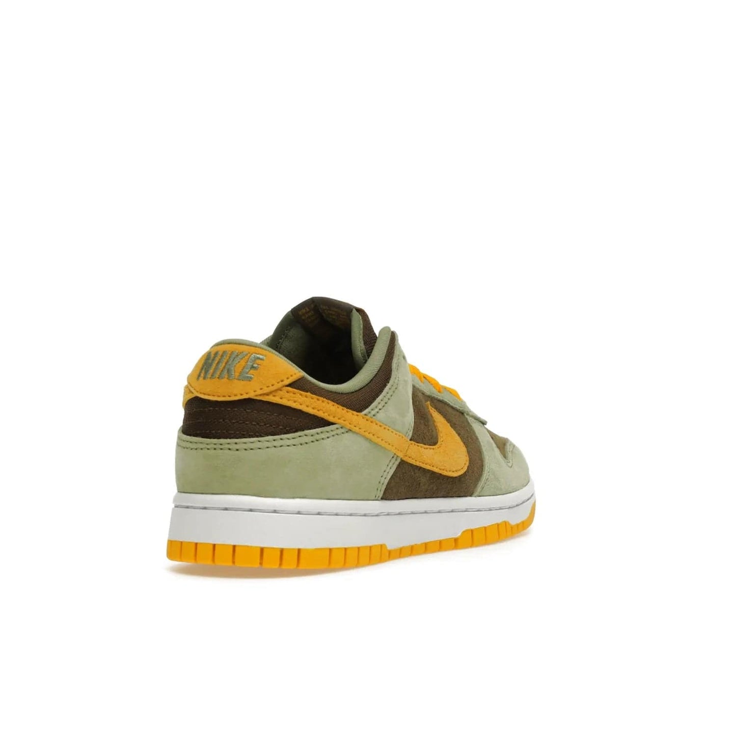 Nike Dunk Low Dusty Olive (2021/2023) - Image 31 - Only at www.BallersClubKickz.com - Nike Dunk Low Dusty Olive brings premium materials and timeless sneaker design to the streets. Pro Gold suede, brown canvas, and Dusty Olive suede upper complete the classic look with a white midsole and Pro Gold outsole. Get the perfect balance of style and comfort with the Nike Dunk Low Dusty Olive.
