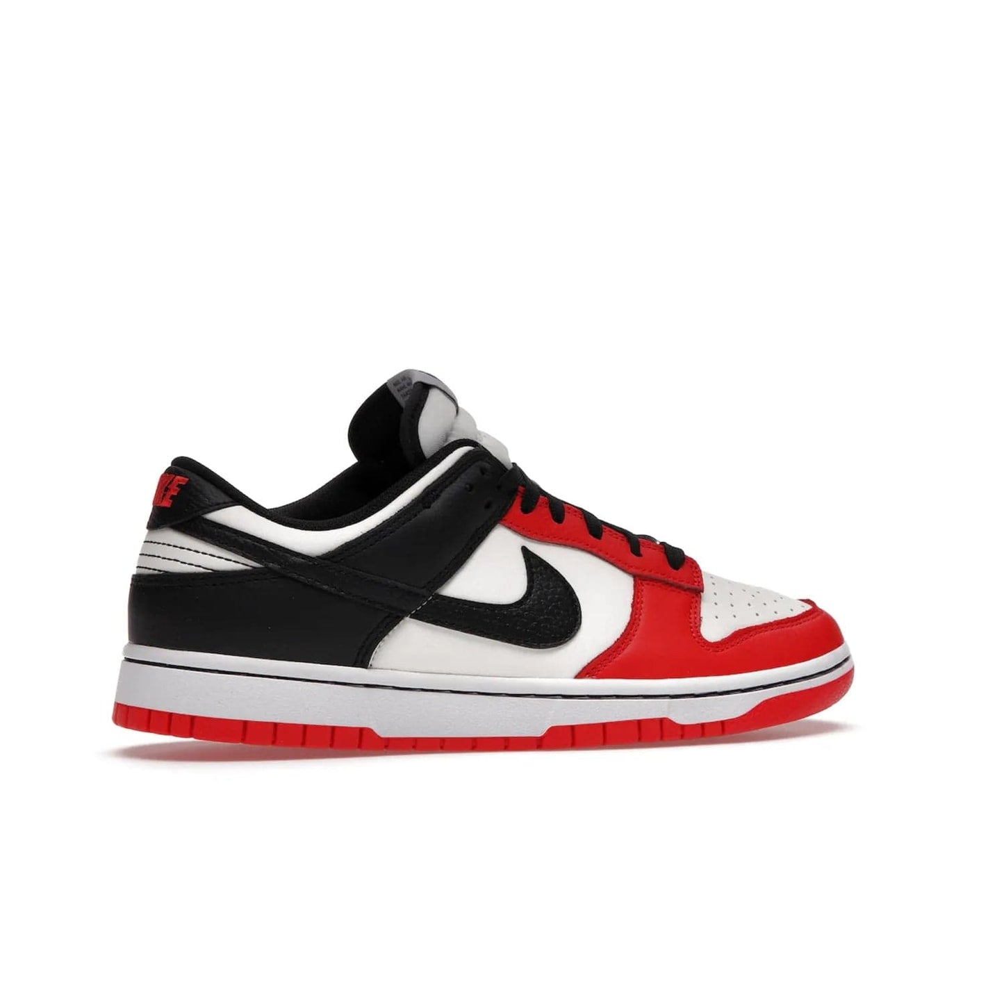 Nike Dunk Low EMB NBA 75th Anniversary Chicago - Image 35 - Only at www.BallersClubKickz.com - The Nike Dunk Low EMB celebrates the NBA's 75th Anniversary with a sleek Sail Leather upper, black overlays and vibrant red accent tones. Finished off with an NBA logo woven tongue tag and a black sole for a monochrome look.