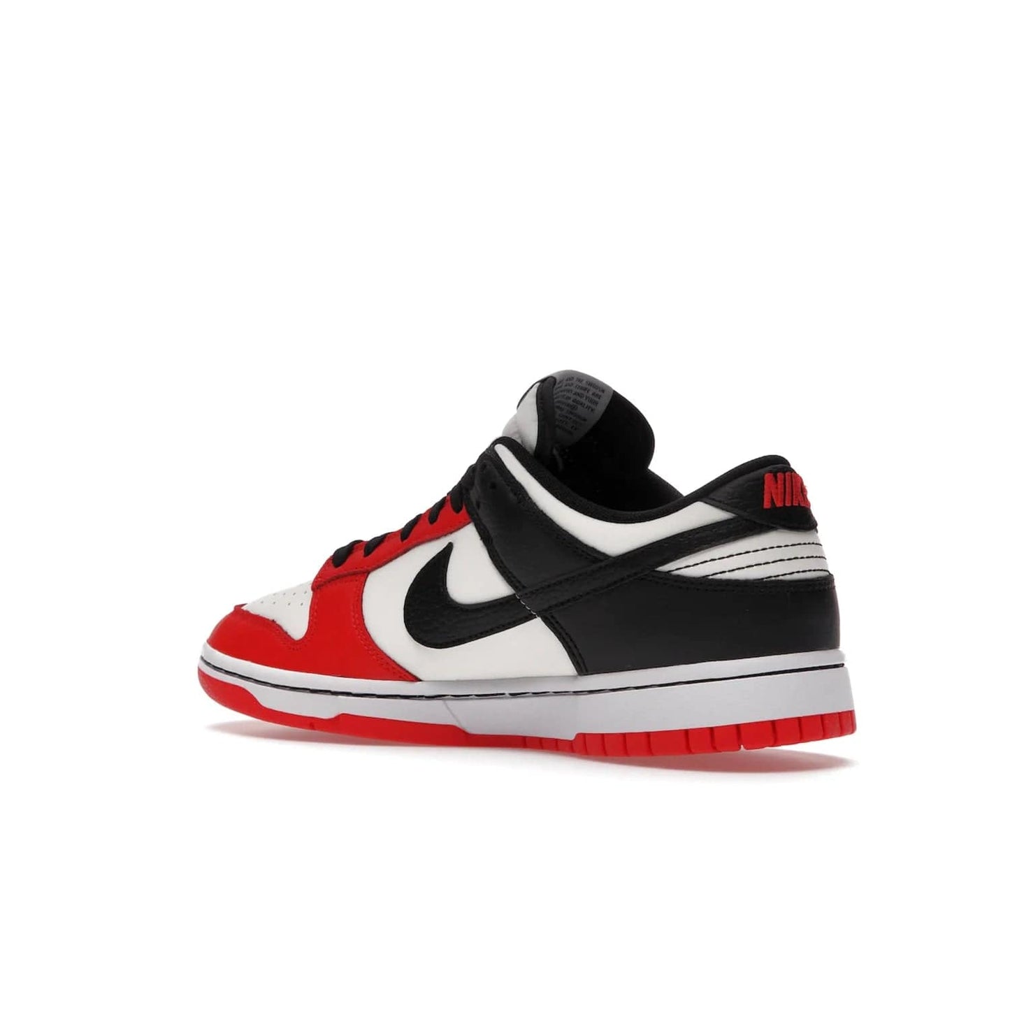 Nike Dunk Low EMB NBA 75th Anniversary Chicago - Image 23 - Only at www.BallersClubKickz.com - The Nike Dunk Low EMB celebrates the NBA's 75th Anniversary with a sleek Sail Leather upper, black overlays and vibrant red accent tones. Finished off with an NBA logo woven tongue tag and a black sole for a monochrome look.