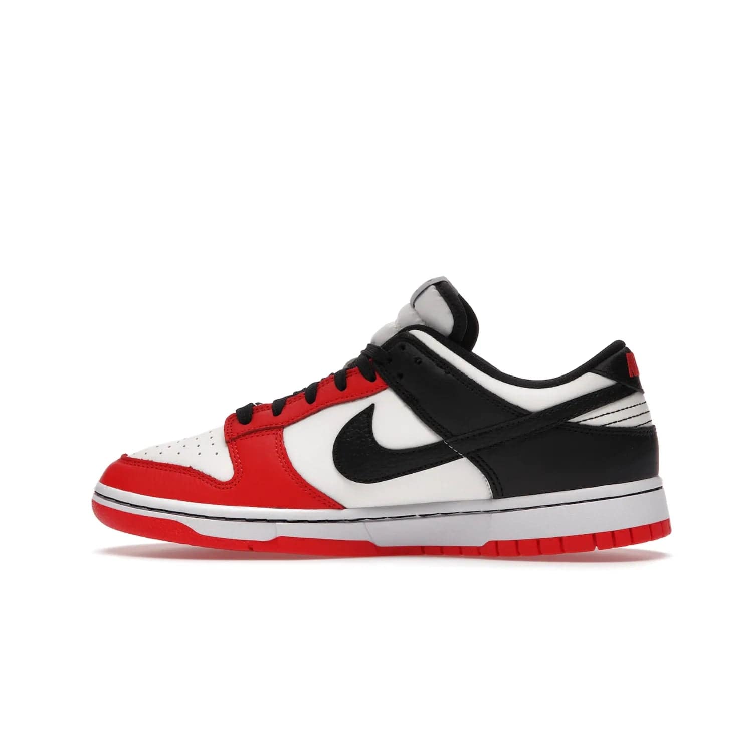 Nike Dunk Low EMB NBA 75th Anniversary Chicago - Image 20 - Only at www.BallersClubKickz.com - The Nike Dunk Low EMB celebrates the NBA's 75th Anniversary with a sleek Sail Leather upper, black overlays and vibrant red accent tones. Finished off with an NBA logo woven tongue tag and a black sole for a monochrome look.