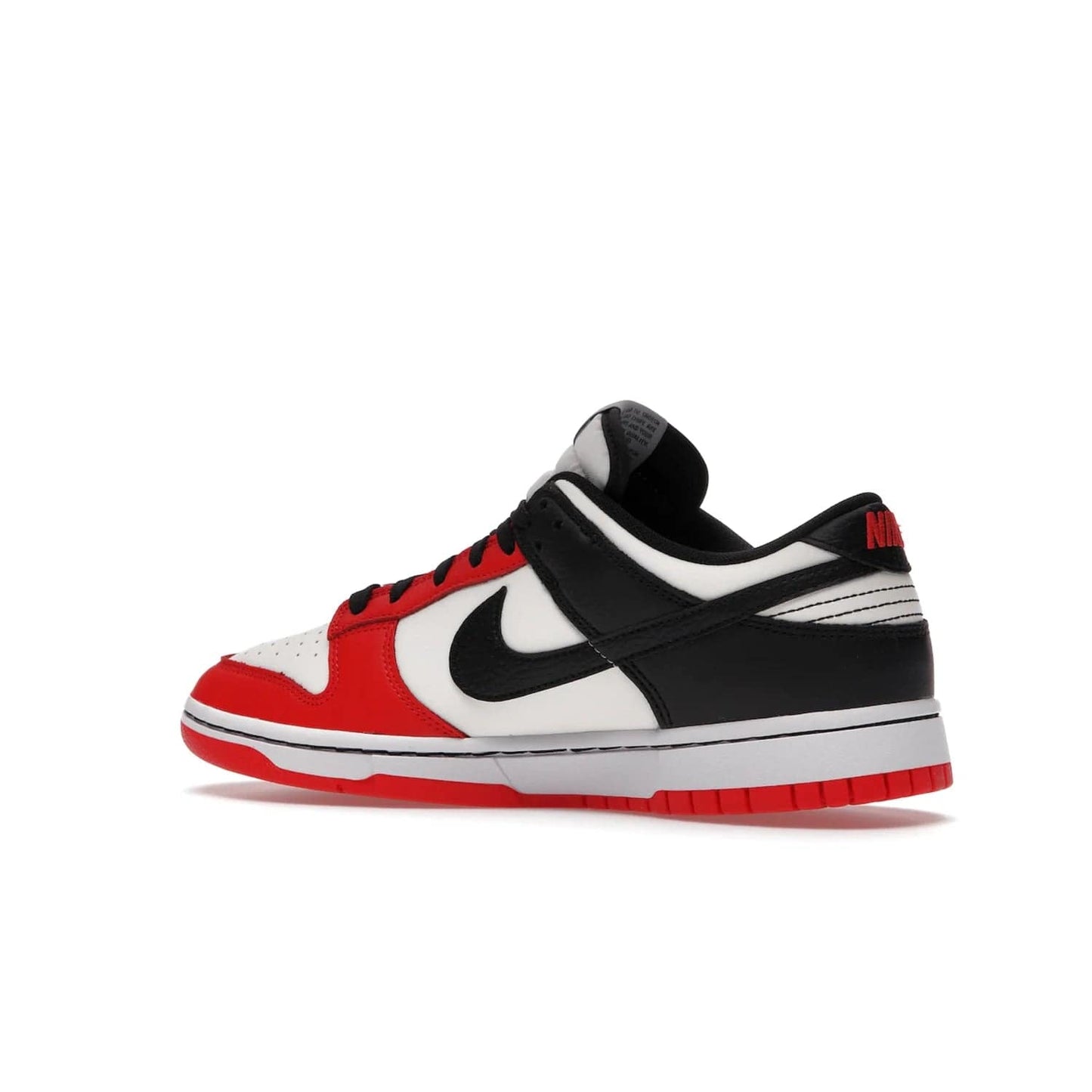 Nike Dunk Low EMB NBA 75th Anniversary Chicago - Image 22 - Only at www.BallersClubKickz.com - The Nike Dunk Low EMB celebrates the NBA's 75th Anniversary with a sleek Sail Leather upper, black overlays and vibrant red accent tones. Finished off with an NBA logo woven tongue tag and a black sole for a monochrome look.