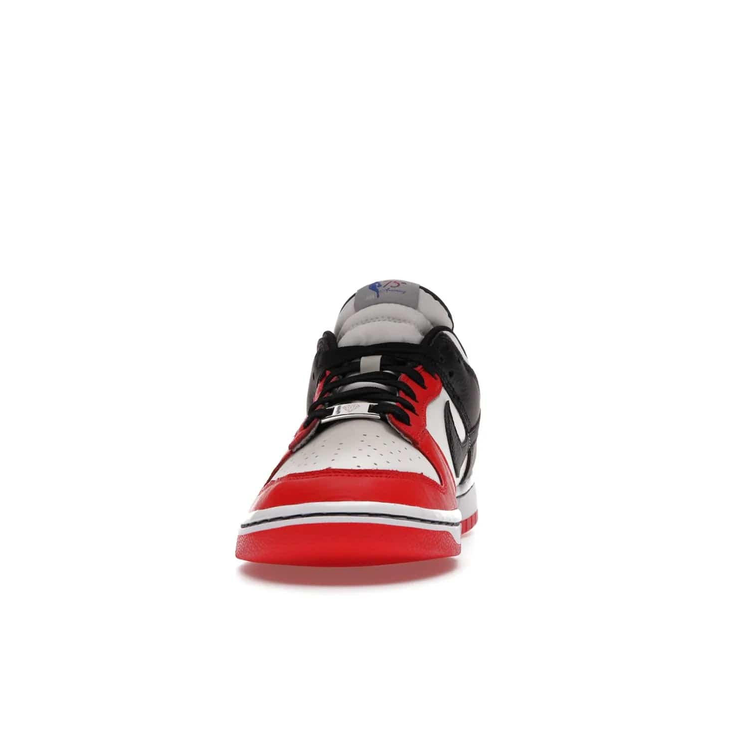 Nike Dunk Low EMB NBA 75th Anniversary Chicago - Image 11 - Only at www.BallersClubKickz.com - The Nike Dunk Low EMB celebrates the NBA's 75th Anniversary with a sleek Sail Leather upper, black overlays and vibrant red accent tones. Finished off with an NBA logo woven tongue tag and a black sole for a monochrome look.