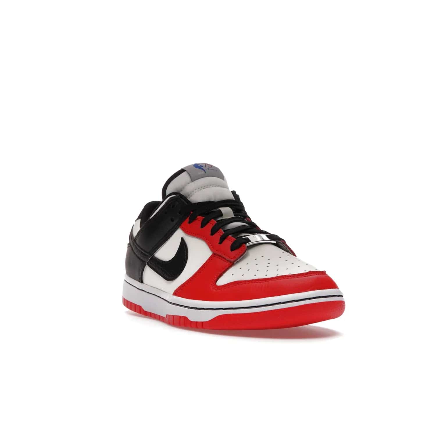 Nike Dunk Low EMB NBA 75th Anniversary Chicago - Image 7 - Only at www.BallersClubKickz.com - The Nike Dunk Low EMB celebrates the NBA's 75th Anniversary with a sleek Sail Leather upper, black overlays and vibrant red accent tones. Finished off with an NBA logo woven tongue tag and a black sole for a monochrome look.