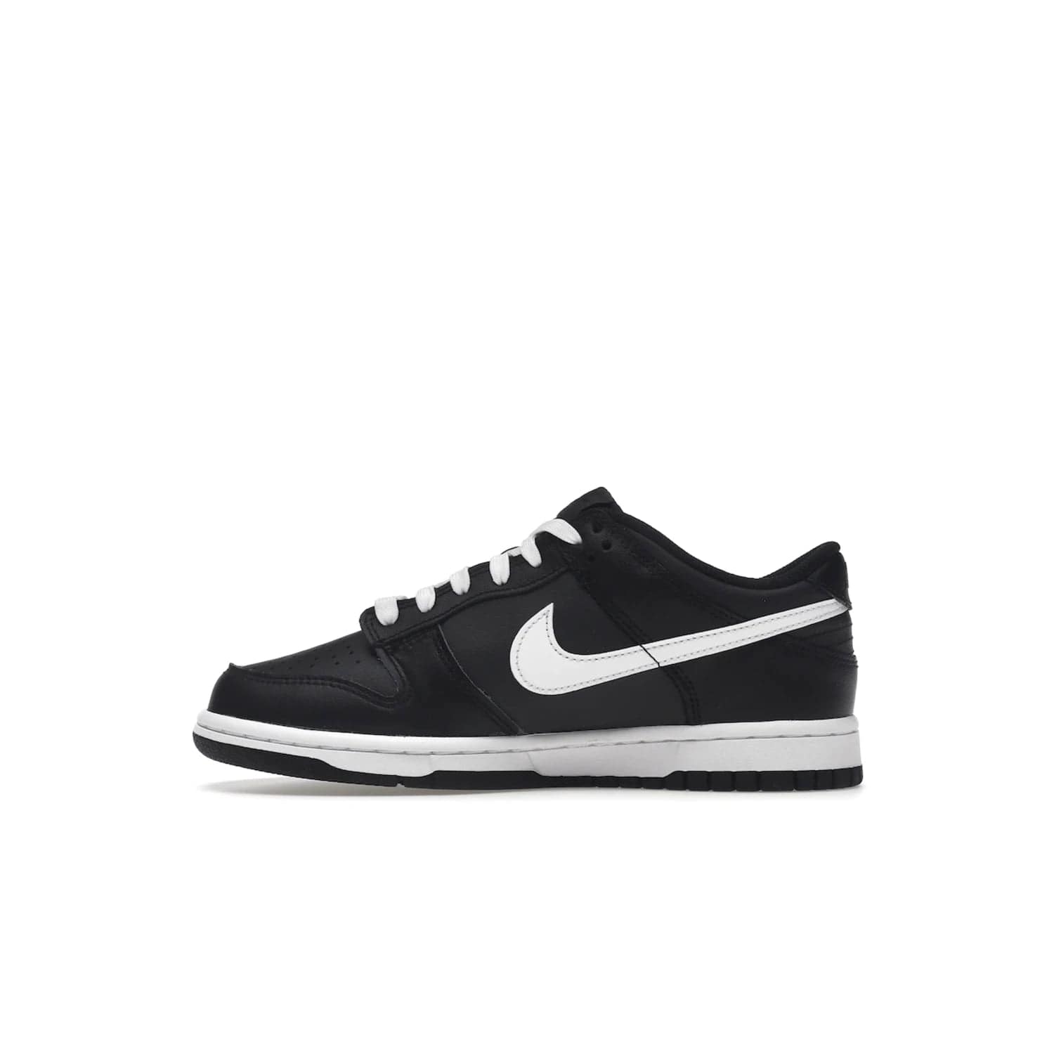 Nike Dunk Low Black White (2022) (GS) - Image 19 - Only at www.BallersClubKickz.com - A classic two-tone upper of black & off white, low profile midsole, and patterned rubber outsole make the Nike Dunk Low Black White 2022 GS perfect for any style. Get the complete look and release date on July 12, 2022.