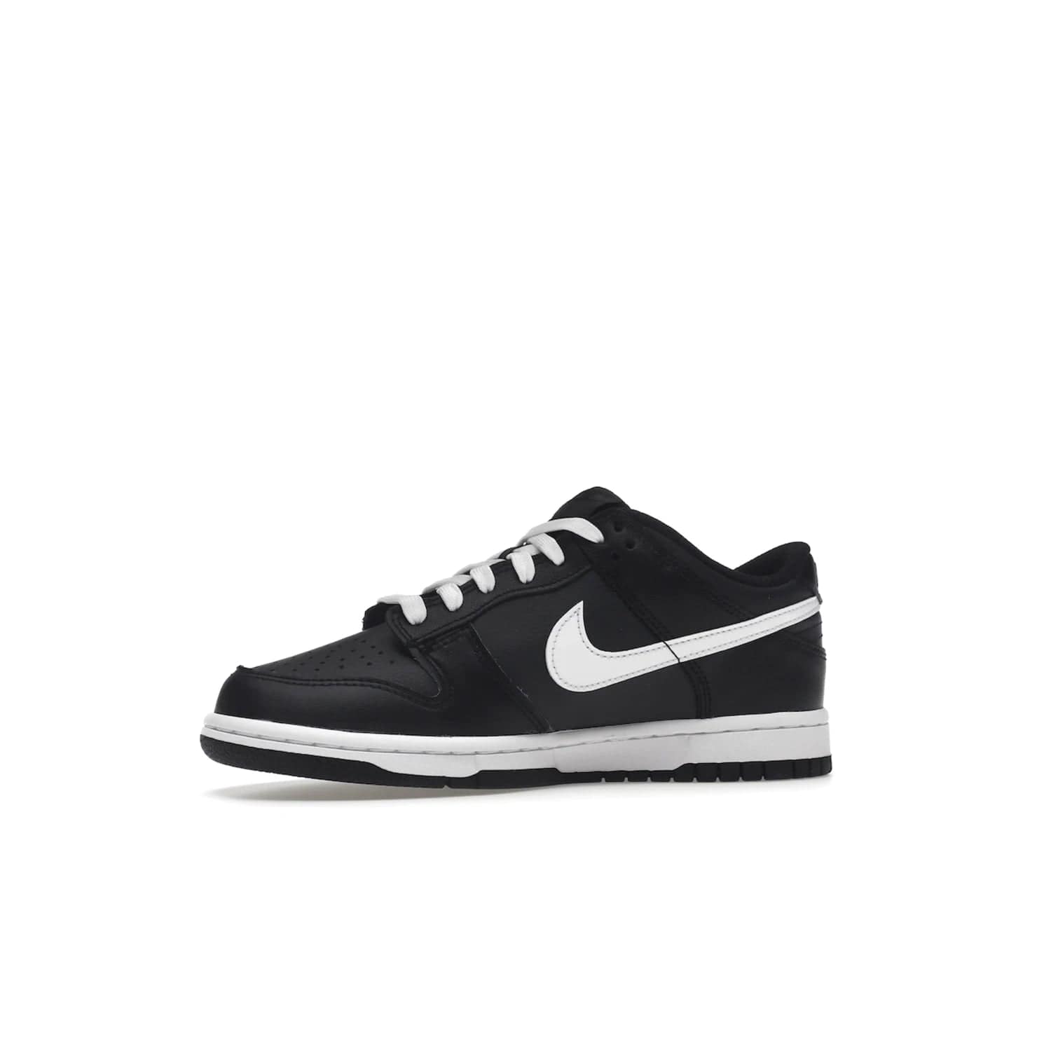 Nike Dunk Low Black White (2022) (GS) - Image 17 - Only at www.BallersClubKickz.com - A classic two-tone upper of black & off white, low profile midsole, and patterned rubber outsole make the Nike Dunk Low Black White 2022 GS perfect for any style. Get the complete look and release date on July 12, 2022.