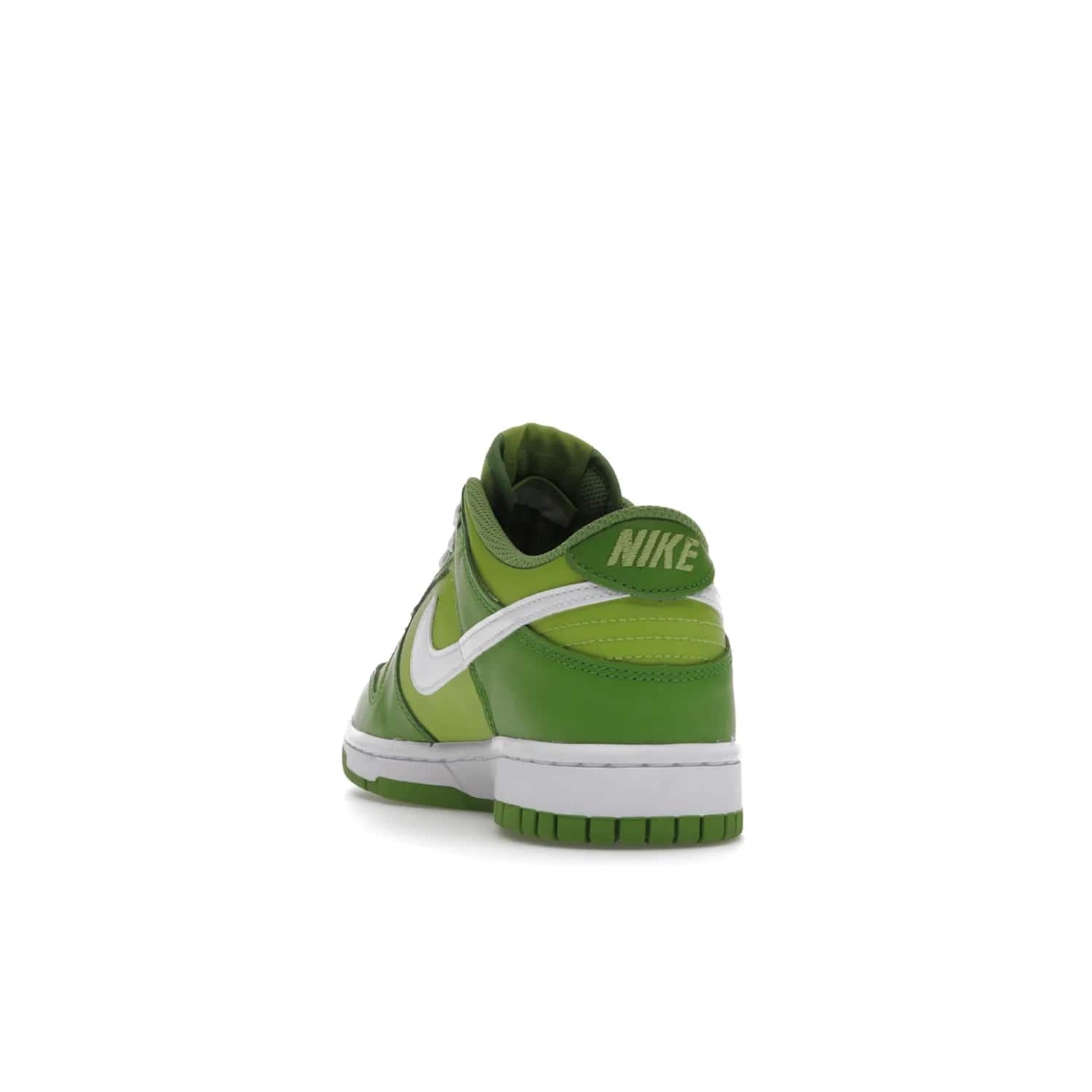 Nike Dunk Low Chlorophyll (GS) - Image 26 - Only at www.BallersClubKickz.com - Grade schoolers release the Nike Dunk Low Chlorophyll (GS) featuring a vivid green leather base with chlorophyll green overlays, plus Nike branding in chlorophyll green. White midsole and outsole complete the design. Released Jan 2022.
