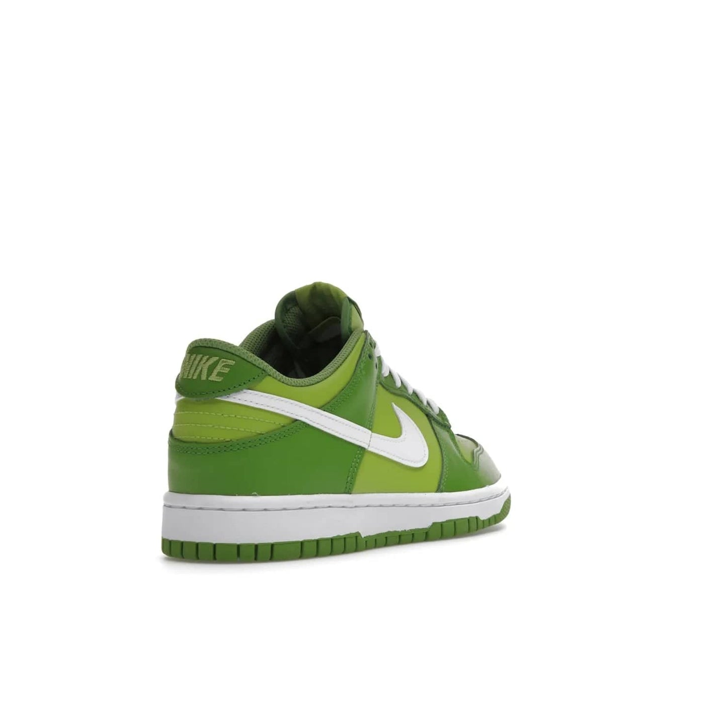 Nike Dunk Low Chlorophyll (GS) - Image 31 - Only at www.BallersClubKickz.com - Grade schoolers release the Nike Dunk Low Chlorophyll (GS) featuring a vivid green leather base with chlorophyll green overlays, plus Nike branding in chlorophyll green. White midsole and outsole complete the design. Released Jan 2022.