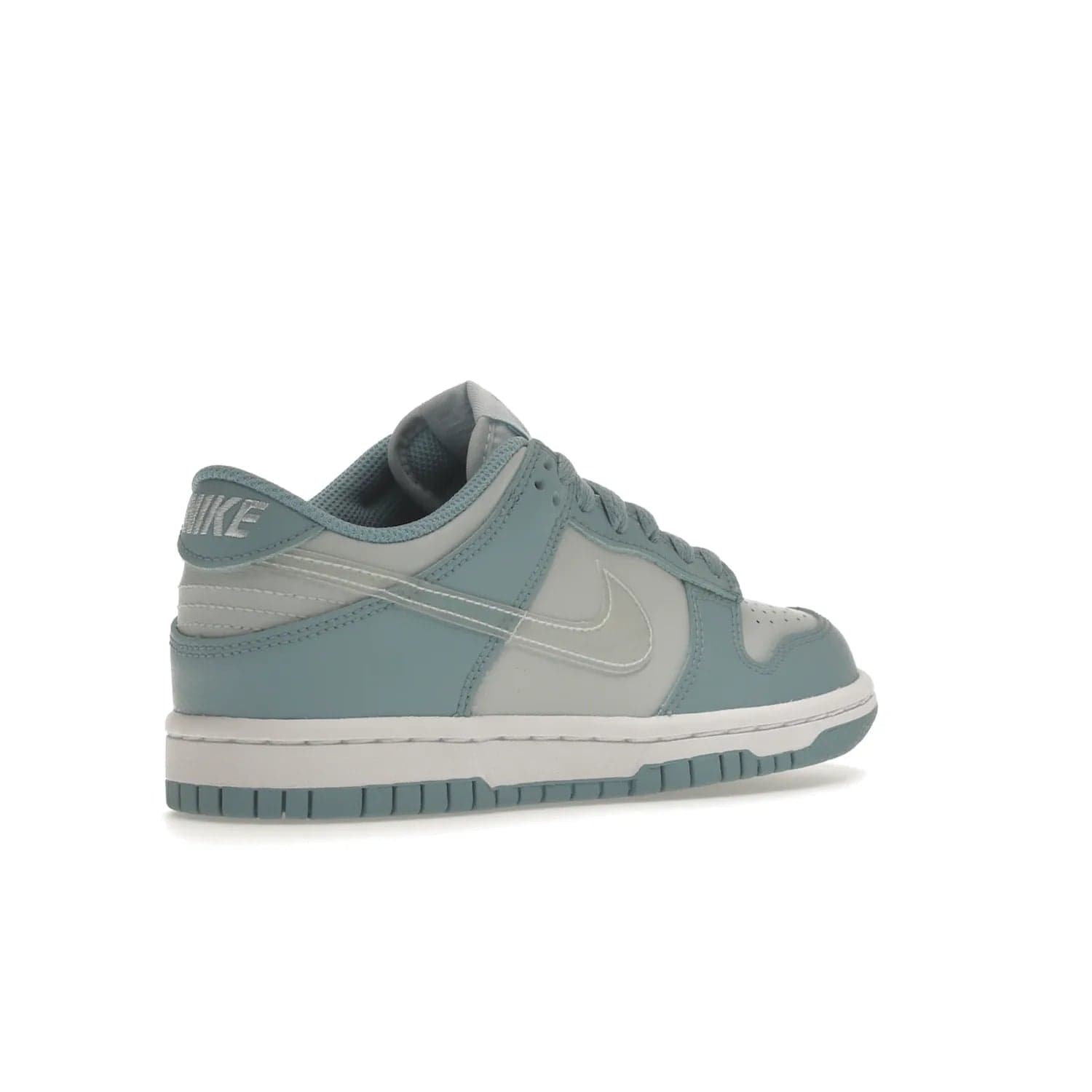 Nike Dunk Low Clear Blue Swoosh (GS) - Image 33 - Only at www.BallersClubKickz.com - Glimmer with style in Nike Dunk Low Clear Blue (GS). Tumbled leather and Worn Blue overlays combine for a stunning finish, topped with a Clear TPU Swoosh. White and Worn Blue Air sole complete this cool and affordable design for kids.