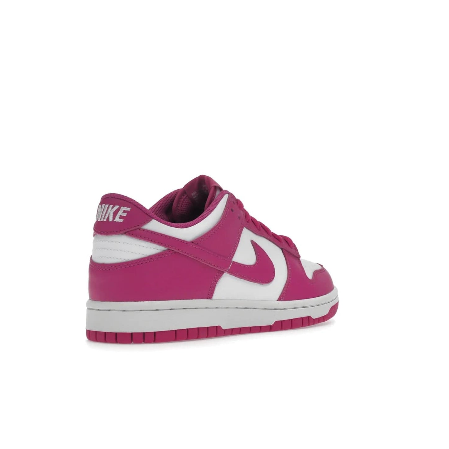 Nike Dunk Low Active Fuchsia (GS) - Image 32 - Only at www.BallersClubKickz.com - The Nike Dunk Low Active Fuchsia (GS) features a classic Dunk Low silhouette and vibrant fuchsia accents. Perfect for kids who love style. Available March 1st 2023.