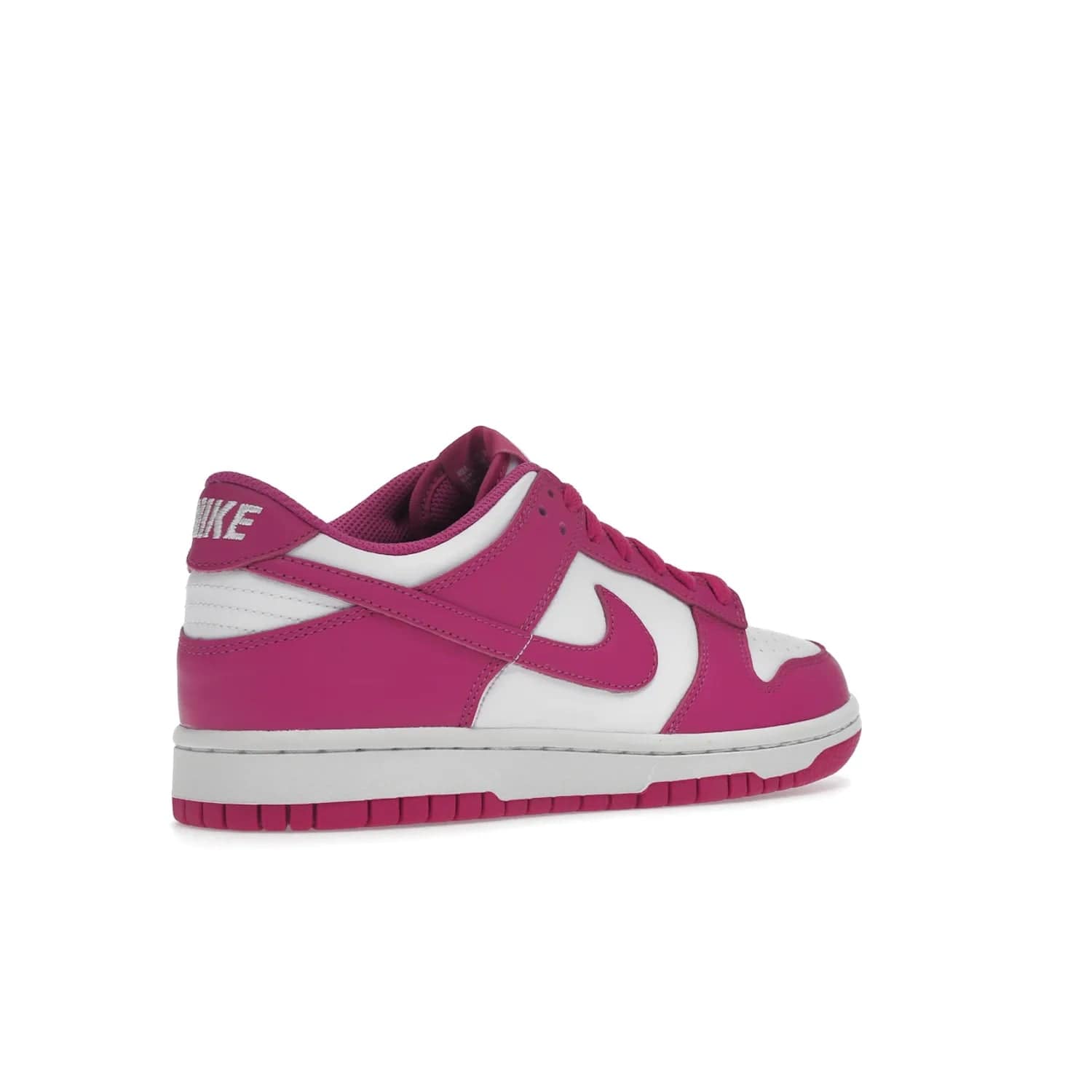 Nike Dunk Low Active Fuchsia (GS) - Image 33 - Only at www.BallersClubKickz.com - The Nike Dunk Low Active Fuchsia (GS) features a classic Dunk Low silhouette and vibrant fuchsia accents. Perfect for kids who love style. Available March 1st 2023.