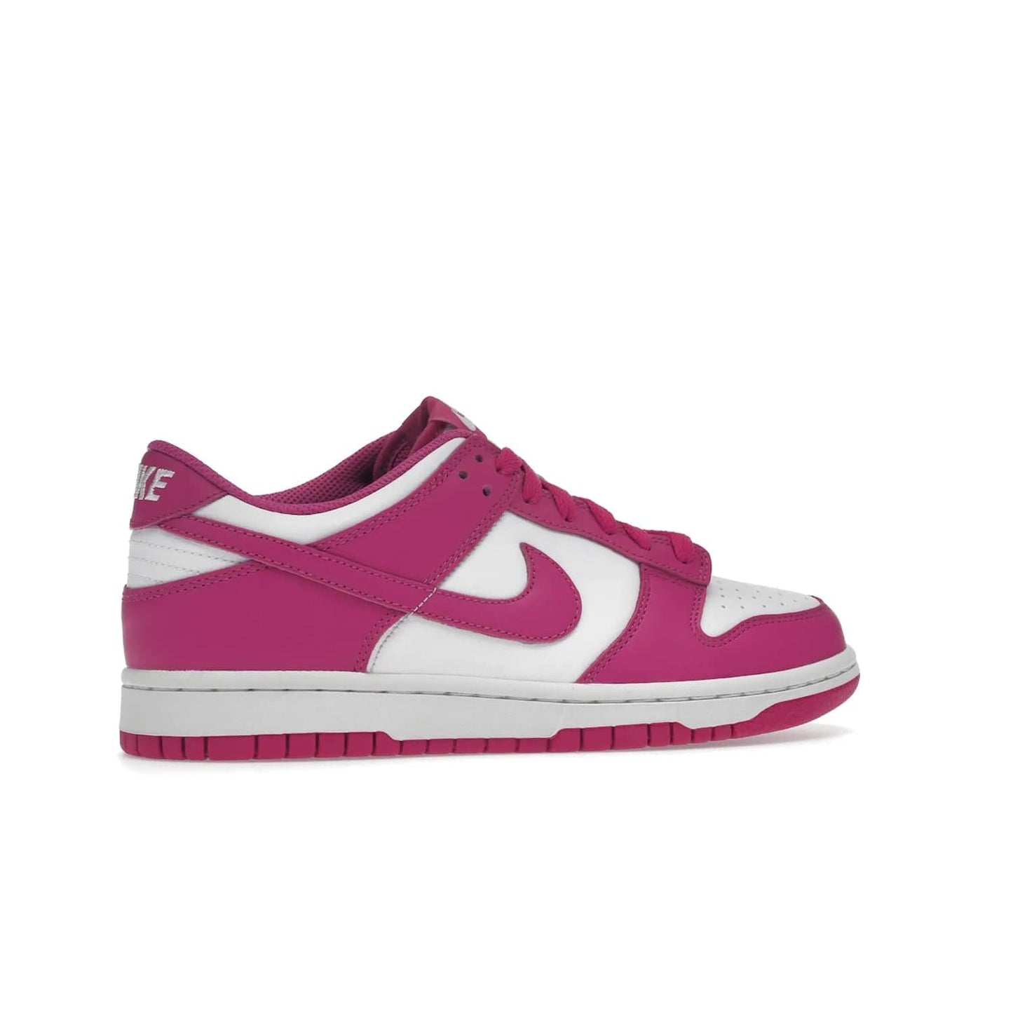 Nike Dunk Low Active Fuchsia (GS) - Image 35 - Only at www.BallersClubKickz.com - The Nike Dunk Low Active Fuchsia (GS) features a classic Dunk Low silhouette and vibrant fuchsia accents. Perfect for kids who love style. Available March 1st 2023.