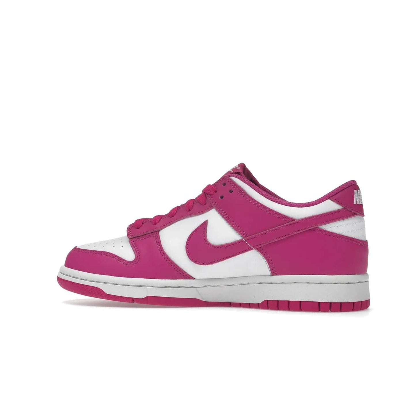 Nike Dunk Low Active Fuchsia (GS) - Image 21 - Only at www.BallersClubKickz.com - The Nike Dunk Low Active Fuchsia (GS) features a classic Dunk Low silhouette and vibrant fuchsia accents. Perfect for kids who love style. Available March 1st 2023.