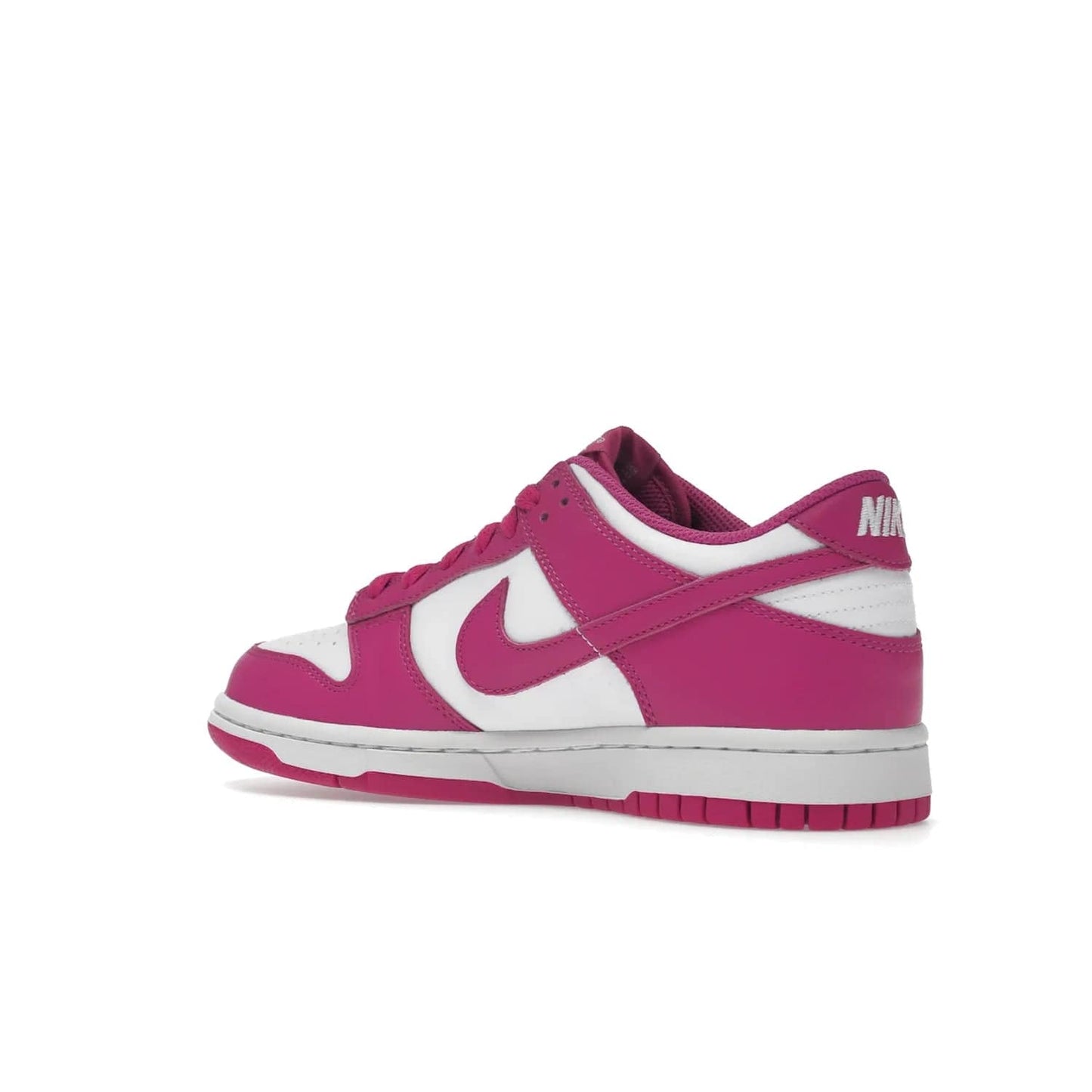 Nike Dunk Low Active Fuchsia (GS) - Image 23 - Only at www.BallersClubKickz.com - The Nike Dunk Low Active Fuchsia (GS) features a classic Dunk Low silhouette and vibrant fuchsia accents. Perfect for kids who love style. Available March 1st 2023.