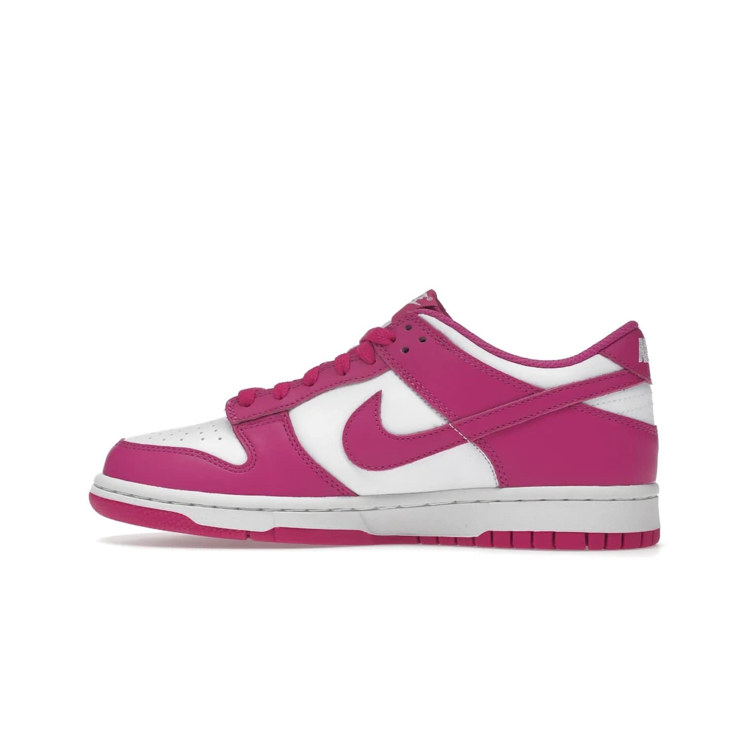 Nike Dunk Low Active Fuchsia (GS) - Image 20 - Only at www.BallersClubKickz.com - The Nike Dunk Low Active Fuchsia (GS) features a classic Dunk Low silhouette and vibrant fuchsia accents. Perfect for kids who love style. Available March 1st 2023.