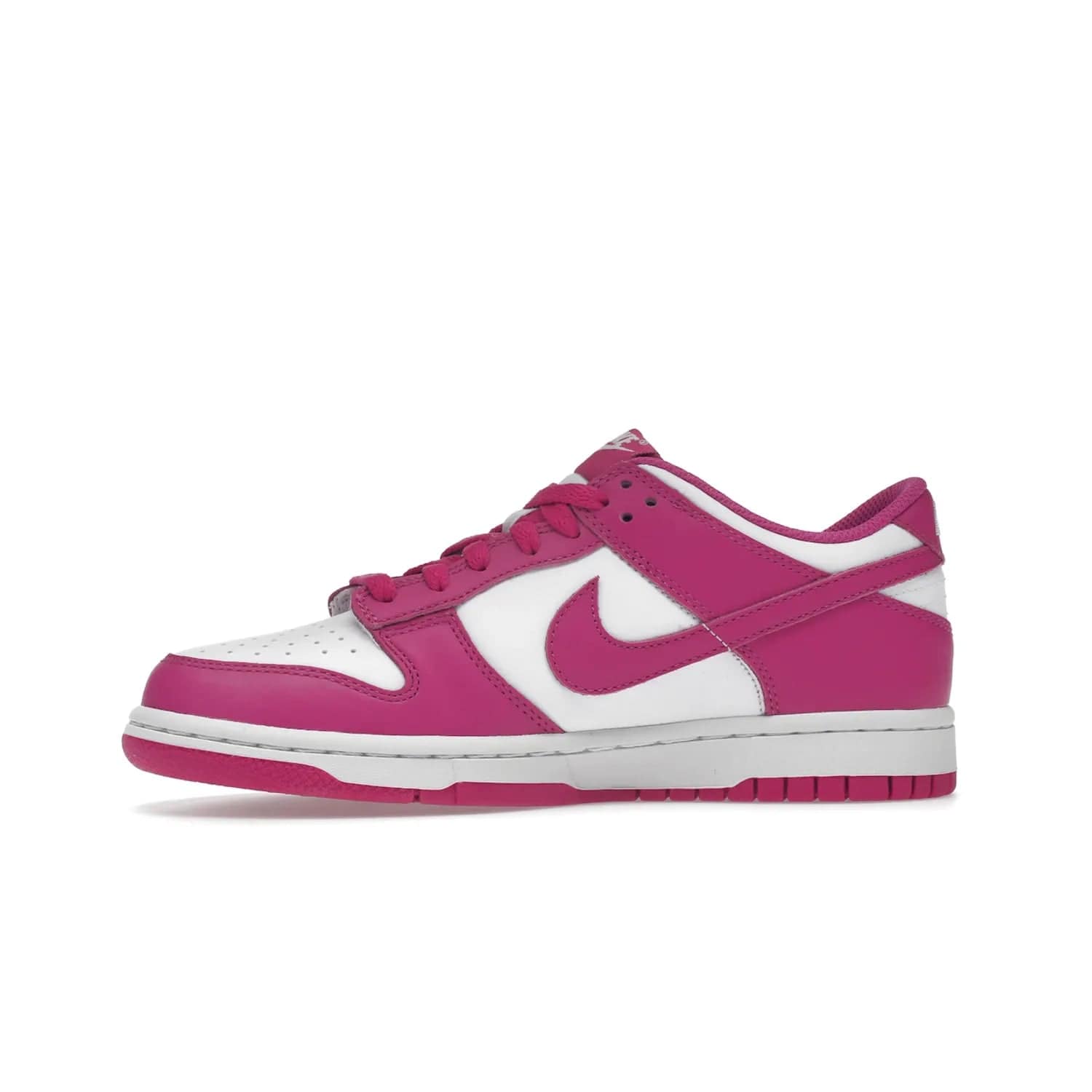 Nike Dunk Low Active Fuchsia (GS) - Image 18 - Only at www.BallersClubKickz.com - The Nike Dunk Low Active Fuchsia (GS) features a classic Dunk Low silhouette and vibrant fuchsia accents. Perfect for kids who love style. Available March 1st 2023.