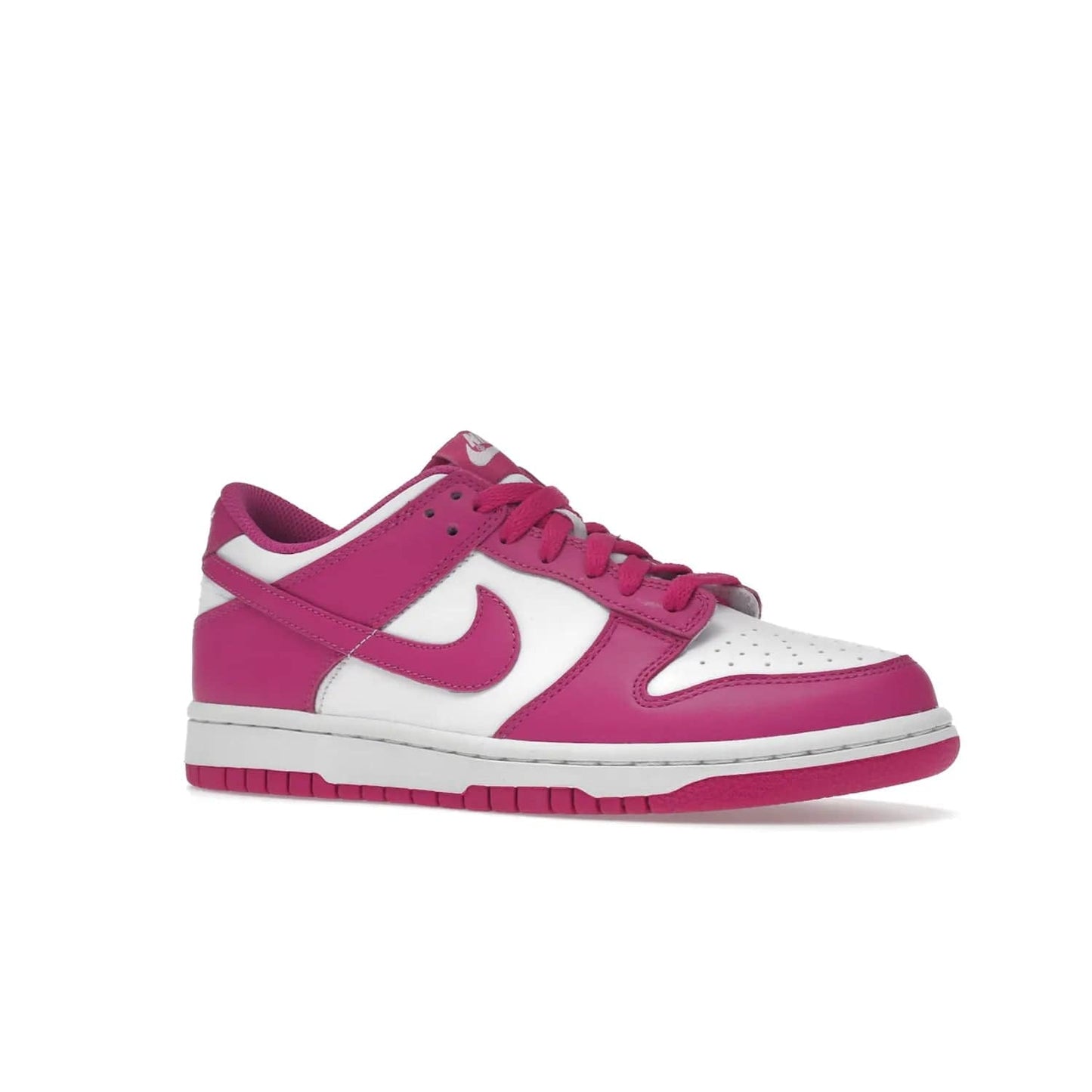 Nike Dunk Low Active Fuchsia (GS) - Image 4 - Only at www.BallersClubKickz.com - The Nike Dunk Low Active Fuchsia (GS) features a classic Dunk Low silhouette and vibrant fuchsia accents. Perfect for kids who love style. Available March 1st 2023.