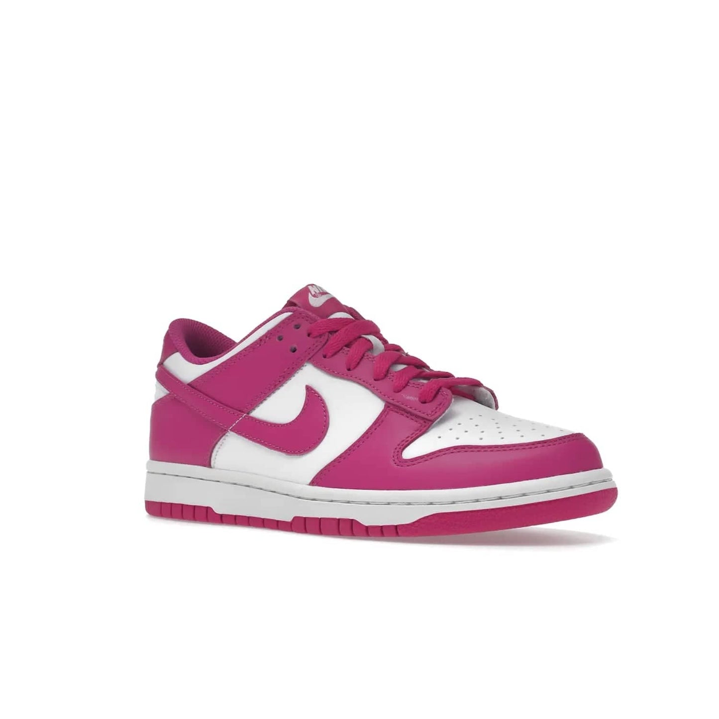 Nike Dunk Low Active Fuchsia (GS) - Image 5 - Only at www.BallersClubKickz.com - The Nike Dunk Low Active Fuchsia (GS) features a classic Dunk Low silhouette and vibrant fuchsia accents. Perfect for kids who love style. Available March 1st 2023.