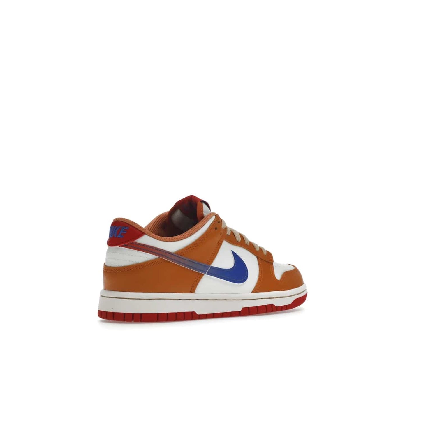 Nike Dunk Low Hot Curry Game Royal (GS) - Image 33 - Only at www.BallersClubKickz.com - Shop the Nike Dunk Low Hot Curry Game Royal GS and rock a classic color scheme to represent the New York Knicks. Featuring a smooth leather upper, retro Nike branding and a low cut collar and rubber cup sole for comfort and protection. Get yours on September 7 at $85.