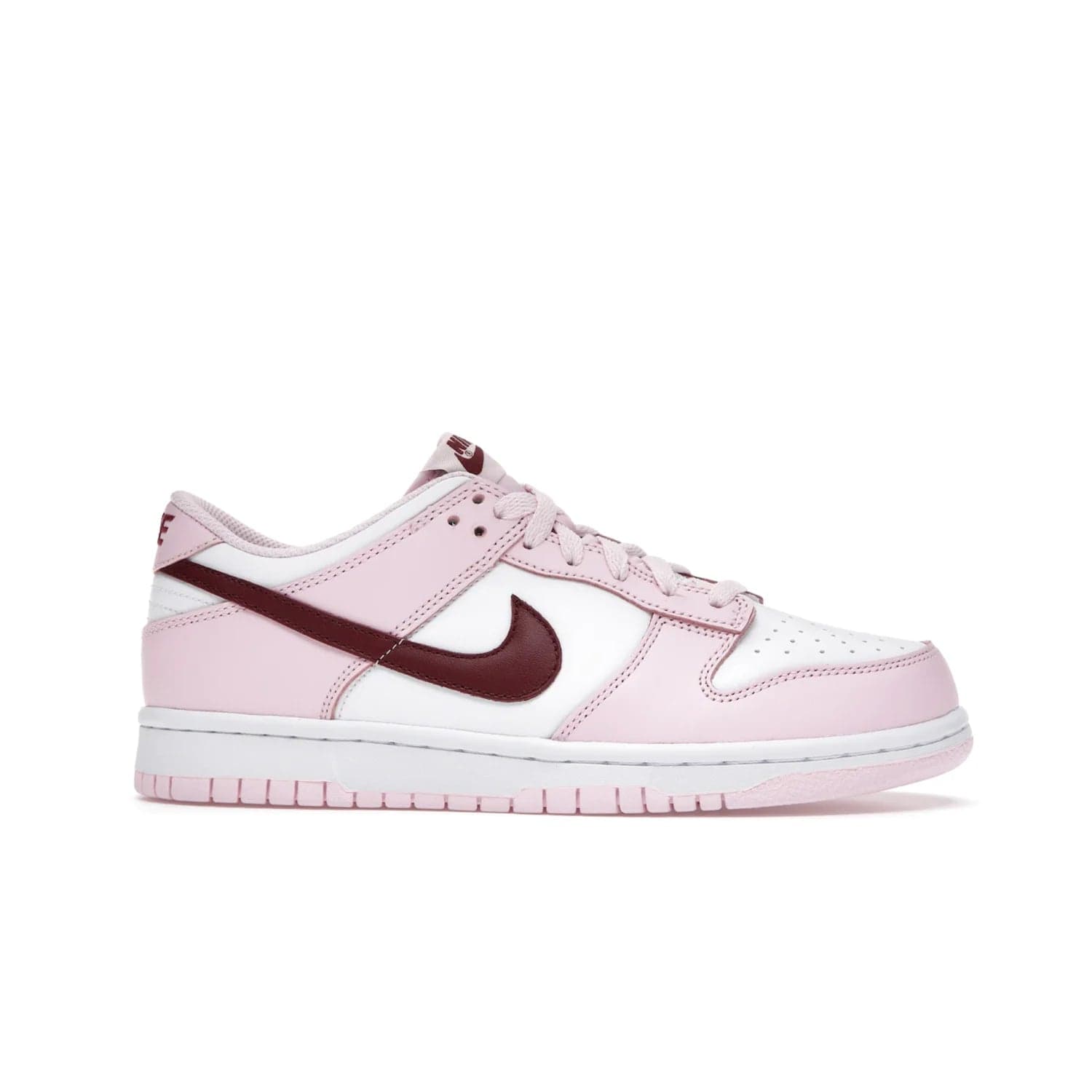 Nike Dunk Low Pink Foam Red White (GS) - Image 2 - Only at www.BallersClubKickz.com - #
Introducing the daring and stylish Nike Dunk Low Pink Foam Red White (GS) sneaker for grade schoolers. White leather with pink overlays and Dark Beetroot accents, classic Nike Dunk midsole and pink outsole. Released August 2021 for $85.