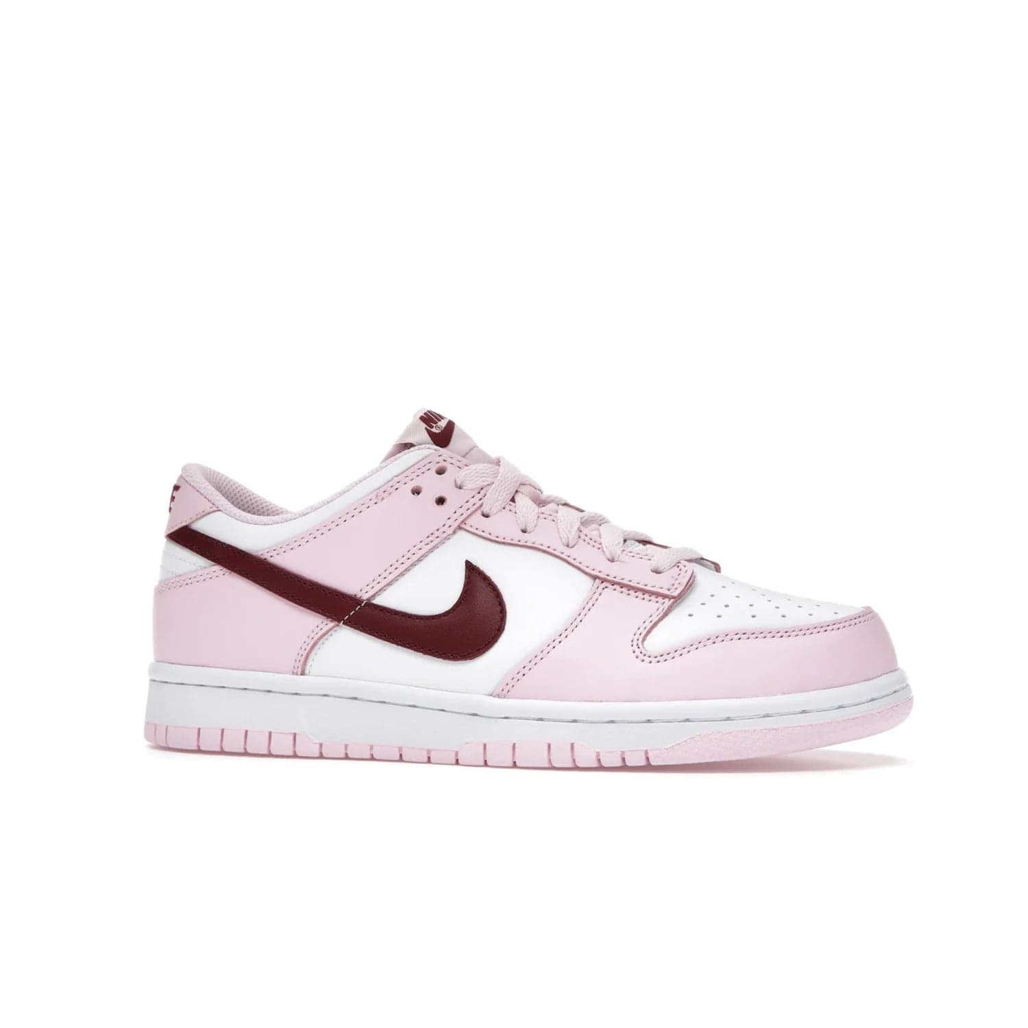 Nike Dunk Low Pink Foam Red White (GS) - Image 3 - Only at www.BallersClubKickz.com - #
Introducing the daring and stylish Nike Dunk Low Pink Foam Red White (GS) sneaker for grade schoolers. White leather with pink overlays and Dark Beetroot accents, classic Nike Dunk midsole and pink outsole. Released August 2021 for $85.