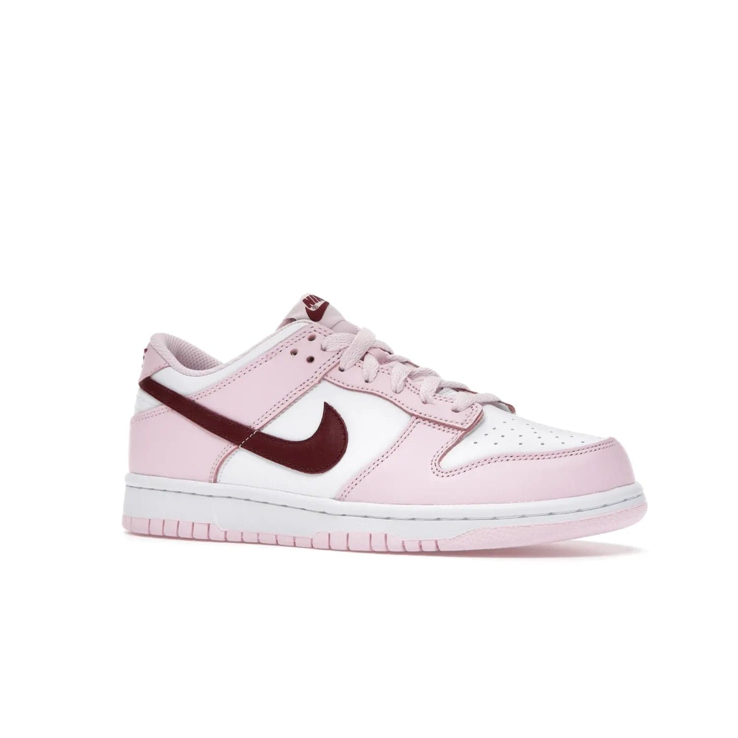 Nike Dunk Low Pink Foam Red White (GS) - Image 4 - Only at www.BallersClubKickz.com - #
Introducing the daring and stylish Nike Dunk Low Pink Foam Red White (GS) sneaker for grade schoolers. White leather with pink overlays and Dark Beetroot accents, classic Nike Dunk midsole and pink outsole. Released August 2021 for $85.