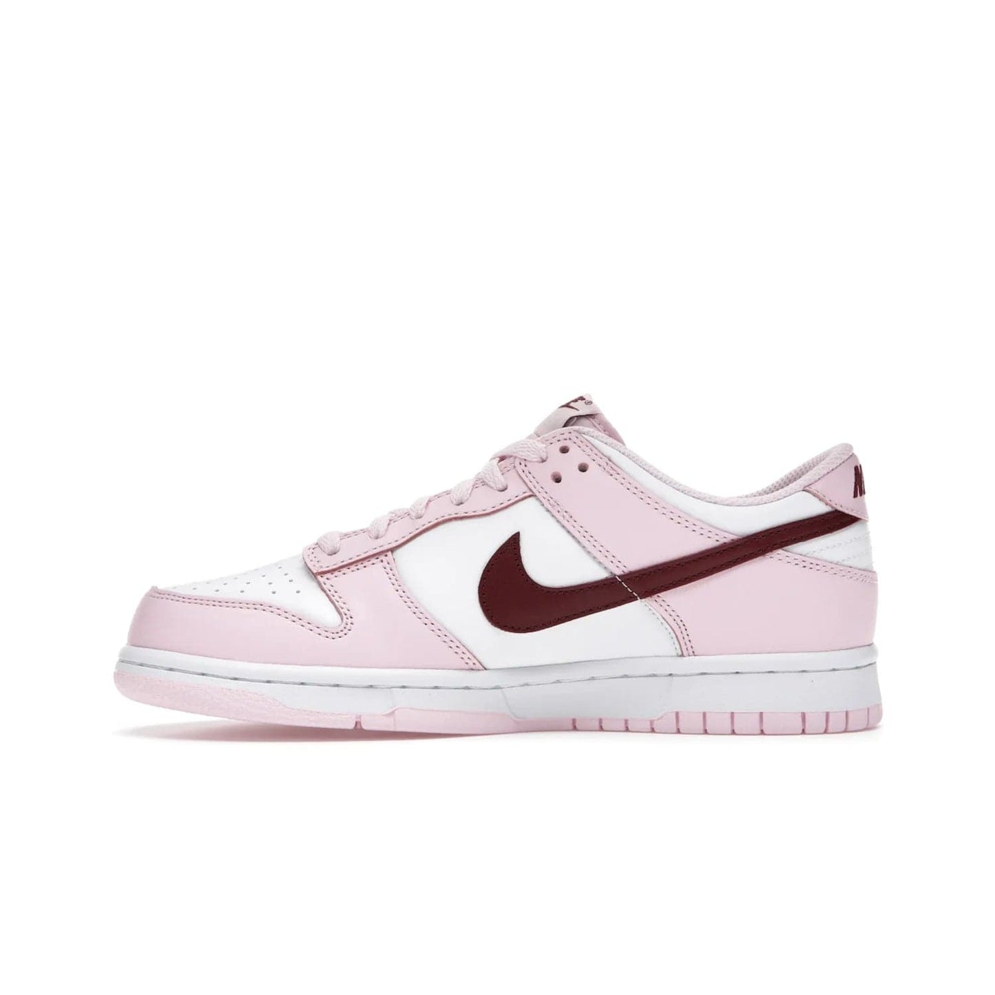 Nike Dunk Low Pink Foam Red White (GS) - Image 19 - Only at www.BallersClubKickz.com - #
Introducing the daring and stylish Nike Dunk Low Pink Foam Red White (GS) sneaker for grade schoolers. White leather with pink overlays and Dark Beetroot accents, classic Nike Dunk midsole and pink outsole. Released August 2021 for $85.