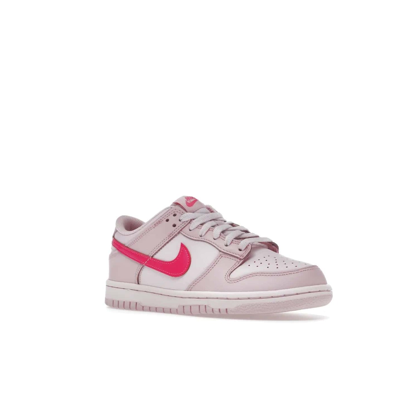 Nike Dunk Low Triple Pink (GS) - Image 5 - Only at www.BallersClubKickz.com - The Nike Dunk Low Triple Pink provides bold style in GS sizing. Featuring 3 distinct shades of pink and Nike branding, the shoe stands out.