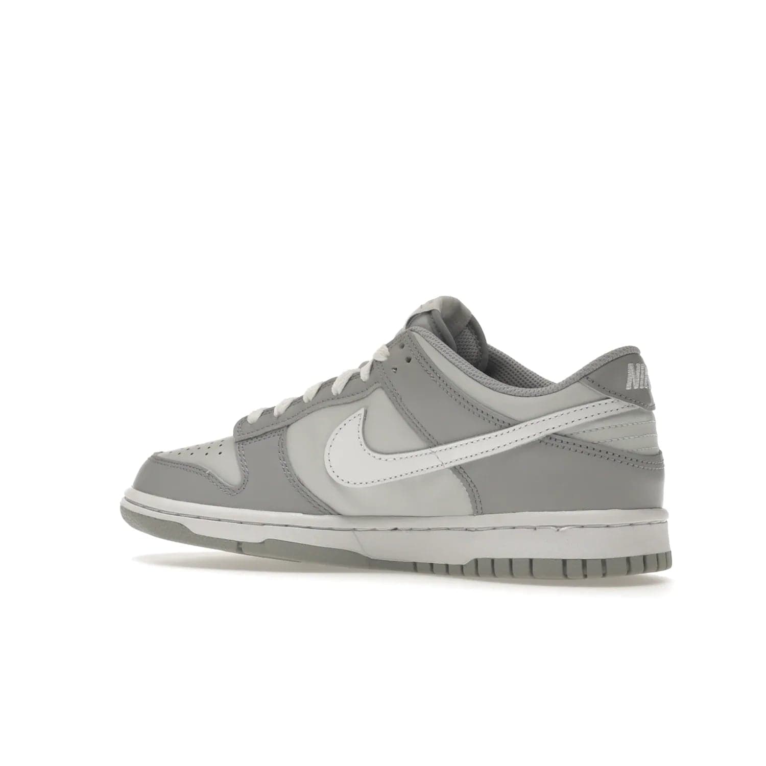 Nike Dunk Low Two-Toned Grey (GS) - Image 22 - Only at www.BallersClubKickz.com - Stylish Nike Dunk Low GS Two-Toned Grey featuring leather build, light/dark grey shades, white Swoosh logo & gray rubber outsole. Get ready to make a statement with this timeless classic released in March 2022.