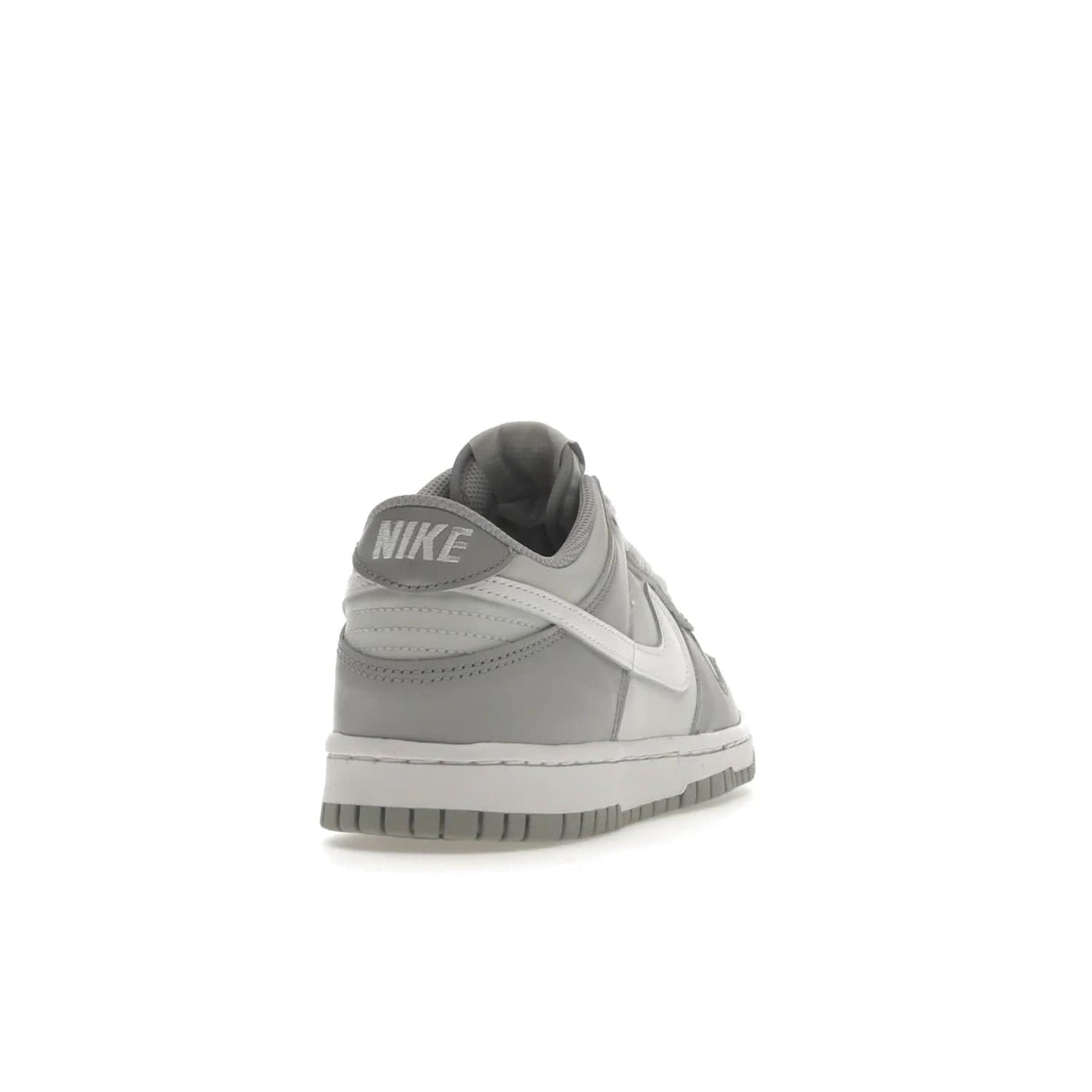 Nike Dunk Low Two-Toned Grey (GS) - Image 30 - Only at www.BallersClubKickz.com - Stylish Nike Dunk Low GS Two-Toned Grey featuring leather build, light/dark grey shades, white Swoosh logo & gray rubber outsole. Get ready to make a statement with this timeless classic released in March 2022.