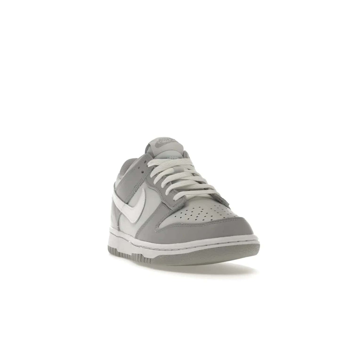 Nike Dunk Low Two-Toned Grey (GS) - Image 8 - Only at www.BallersClubKickz.com - Stylish Nike Dunk Low GS Two-Toned Grey featuring leather build, light/dark grey shades, white Swoosh logo & gray rubber outsole. Get ready to make a statement with this timeless classic released in March 2022.