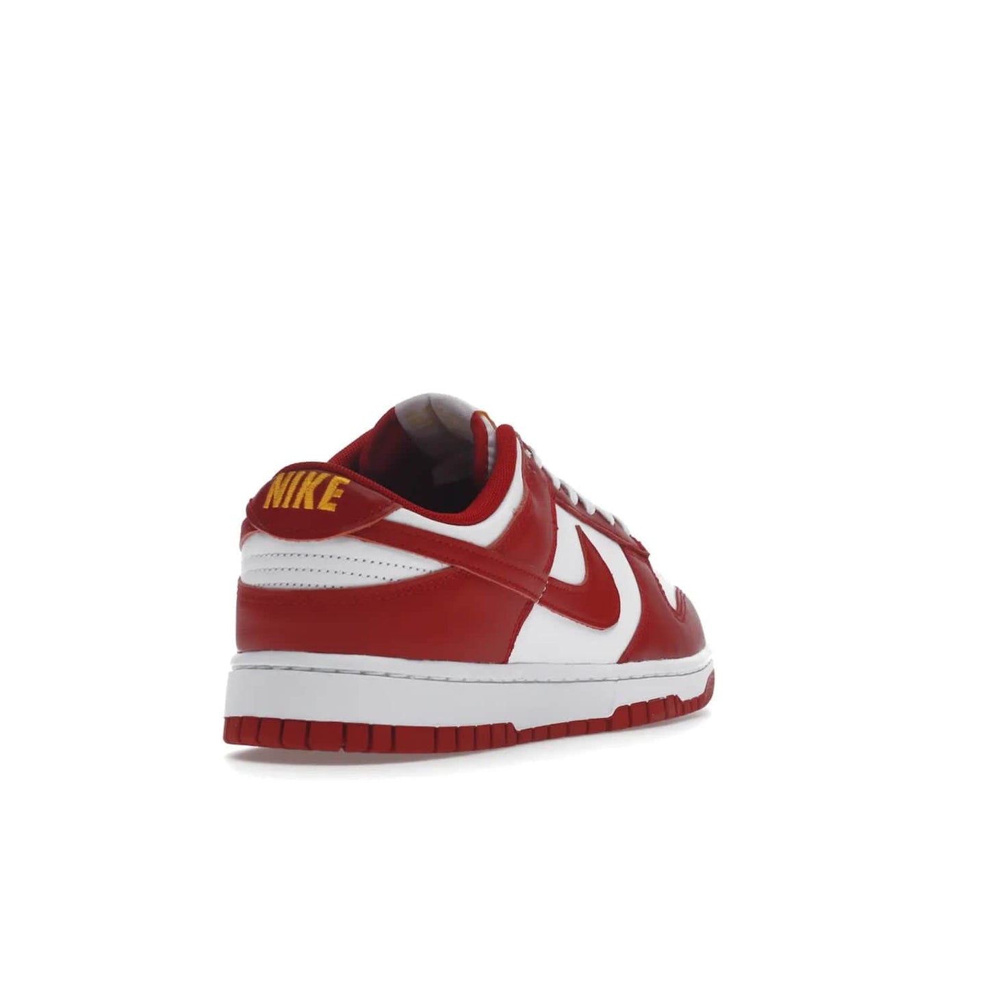 Nike Dunk Low USC - Image 31 - Only at www.BallersClubKickz.com - The Nike Dunk Low USC DD1391-602 colorway captures the eye of University of Southern California fans. Crafted with leather and rubber upper and outsole, this stylish sneaker features a white, gym red, and yellow colorway. With yellow Nike branding, white perforated vamp, and red suede Swoosh, this sneaker turns heads. Get the classic Nike Dunk Low USC releasing on November 9th, 2022.